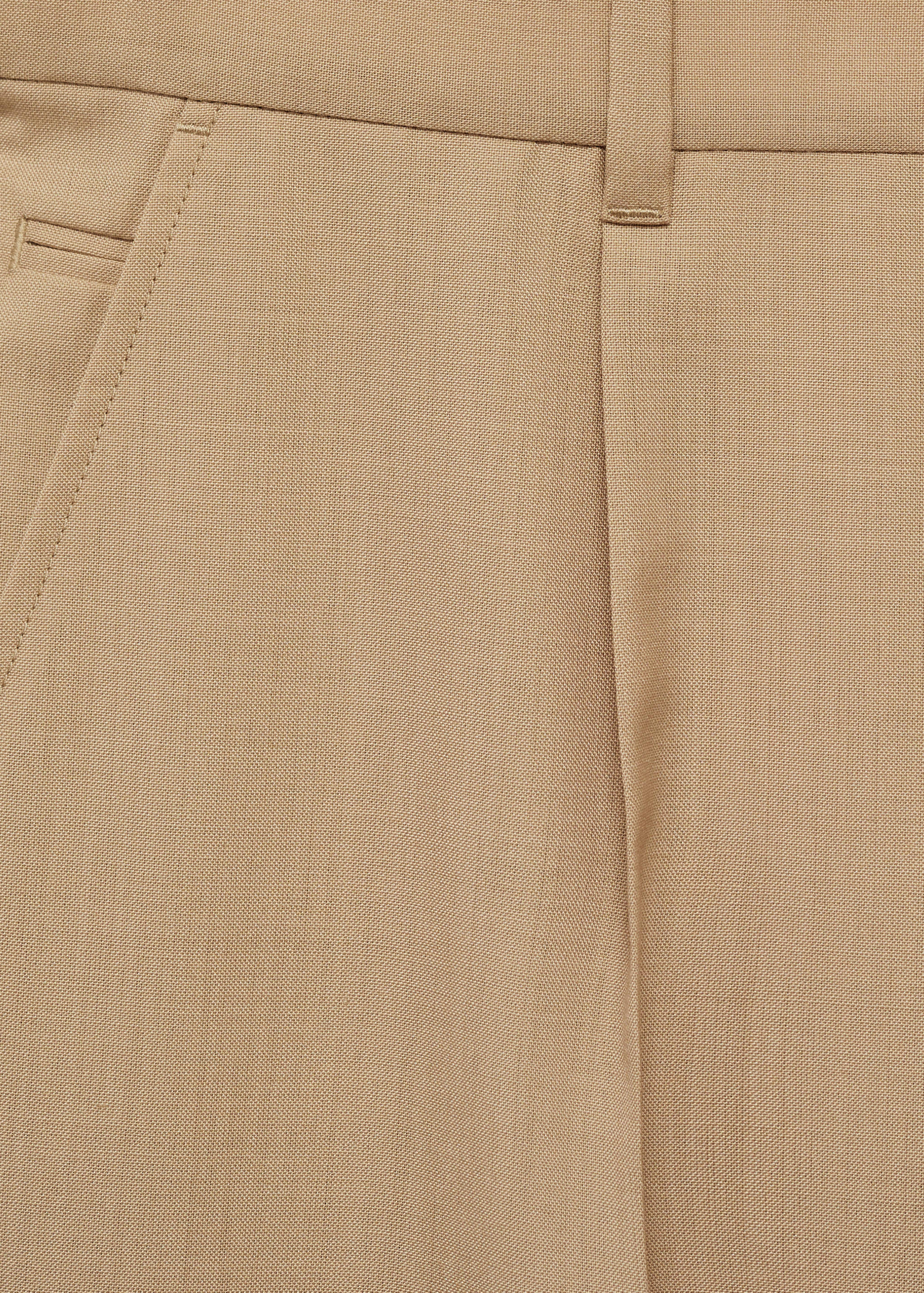 Slim-fit pleated cool wool pants - Details of the article 0