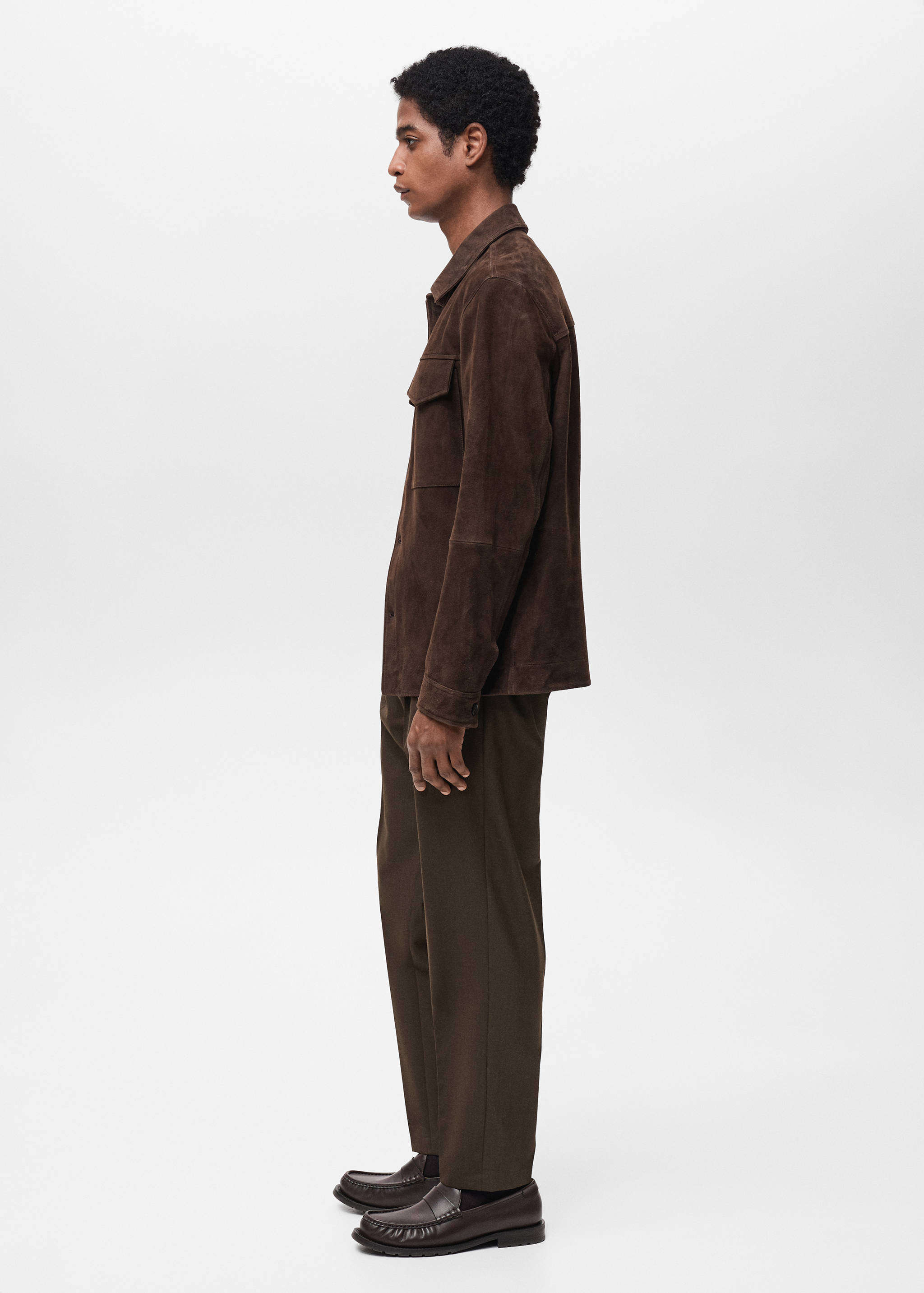 Slim-fit pleated cool wool pants - Details of the article 2