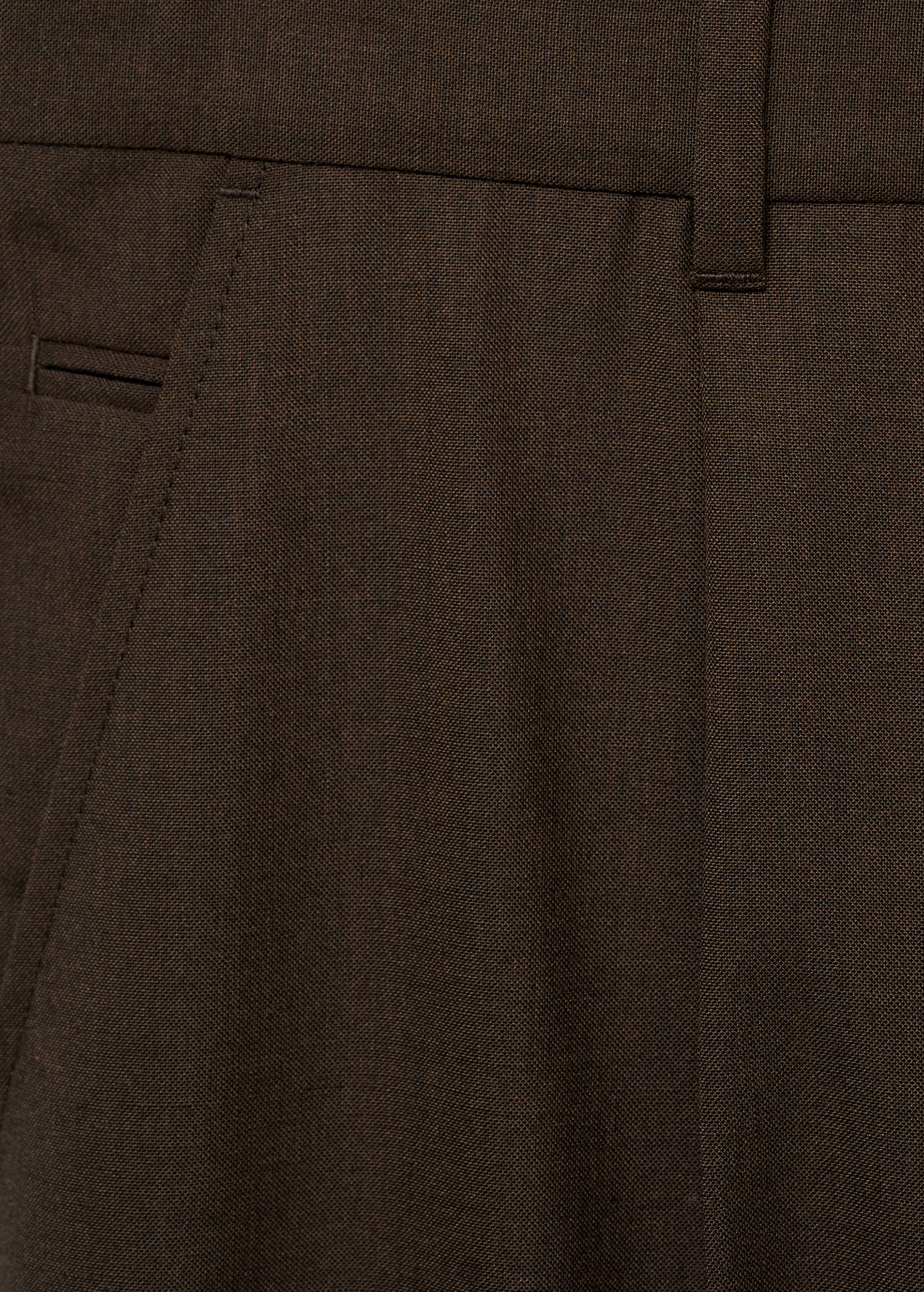 Slim-fit pleated cool wool pants - Details of the article 0