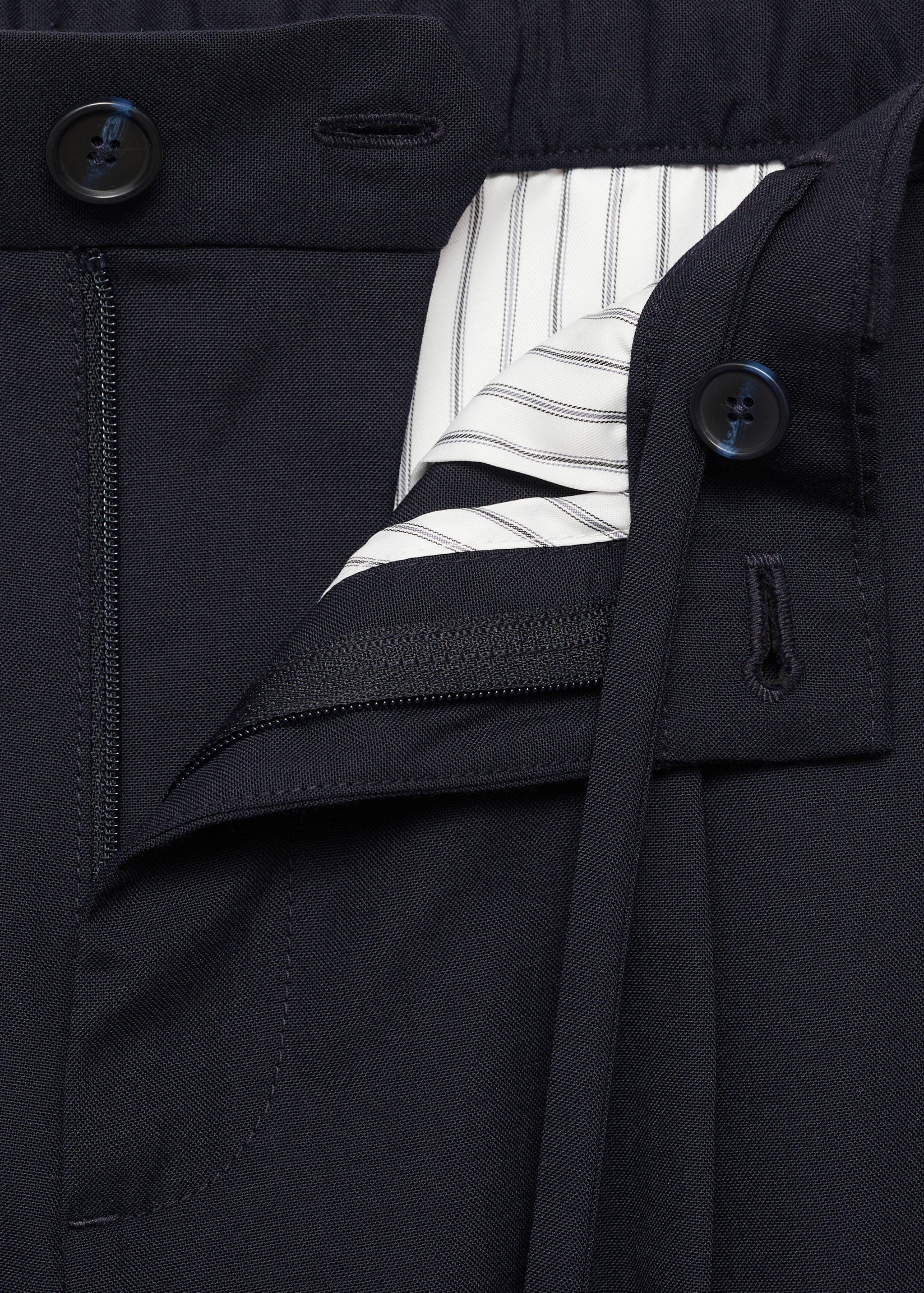 Slim-fit pleated cool wool pants - Details of the article 8
