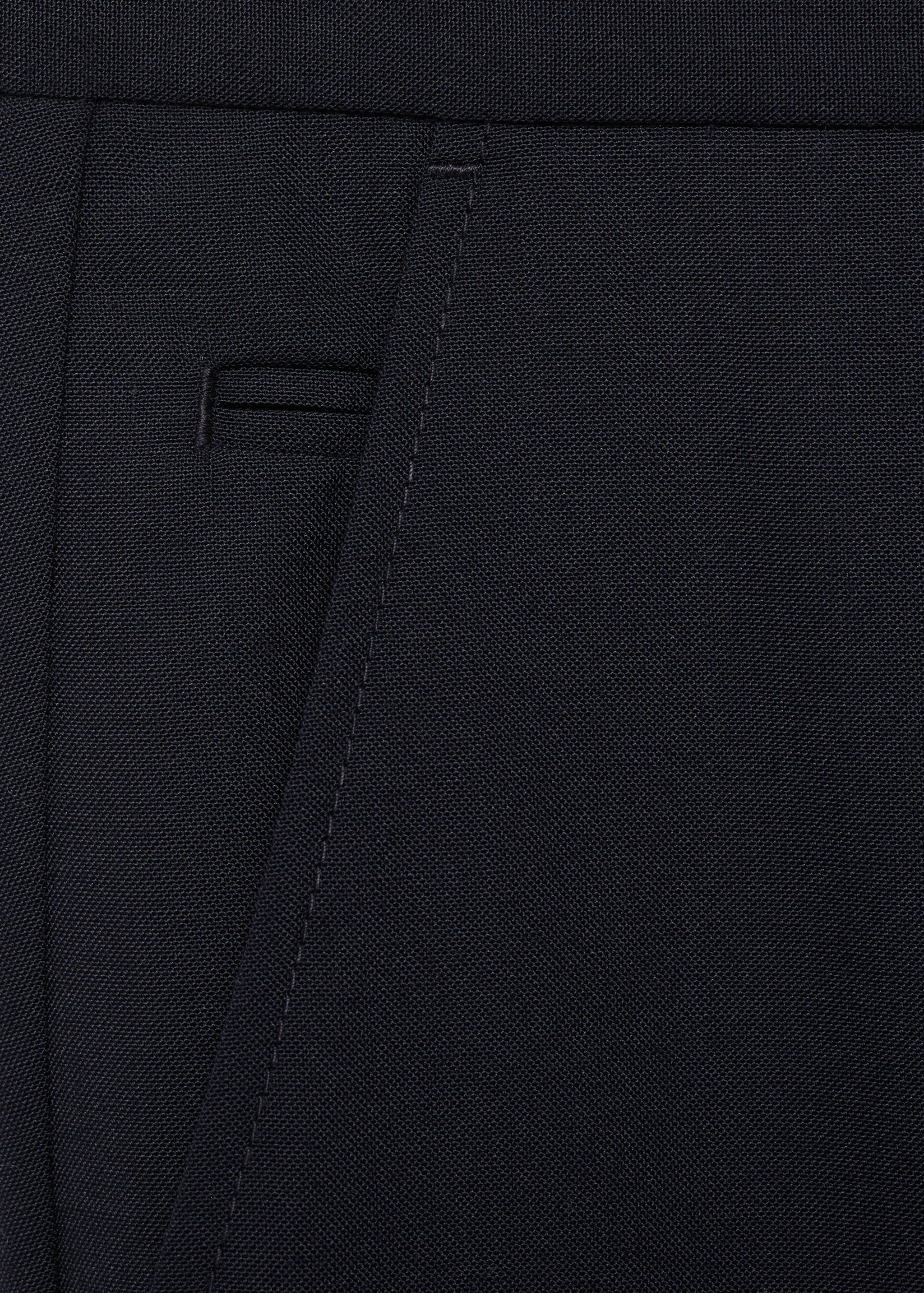 Slim-fit pleated cool wool pants - Details of the article 0
