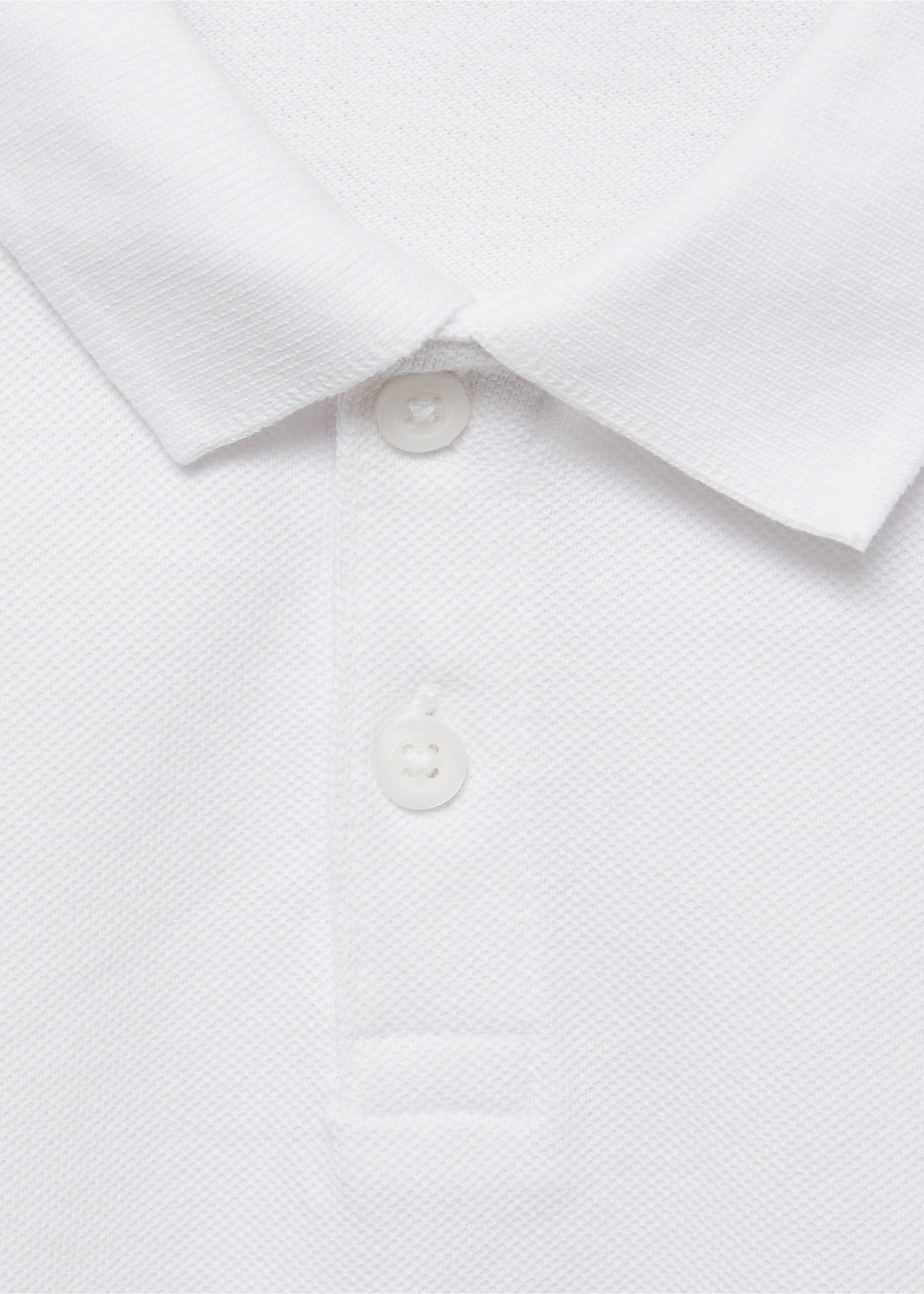 Short-sleeved cotton polo shirt - Details of the article 8, Off White. Ref: 87094389-00.
