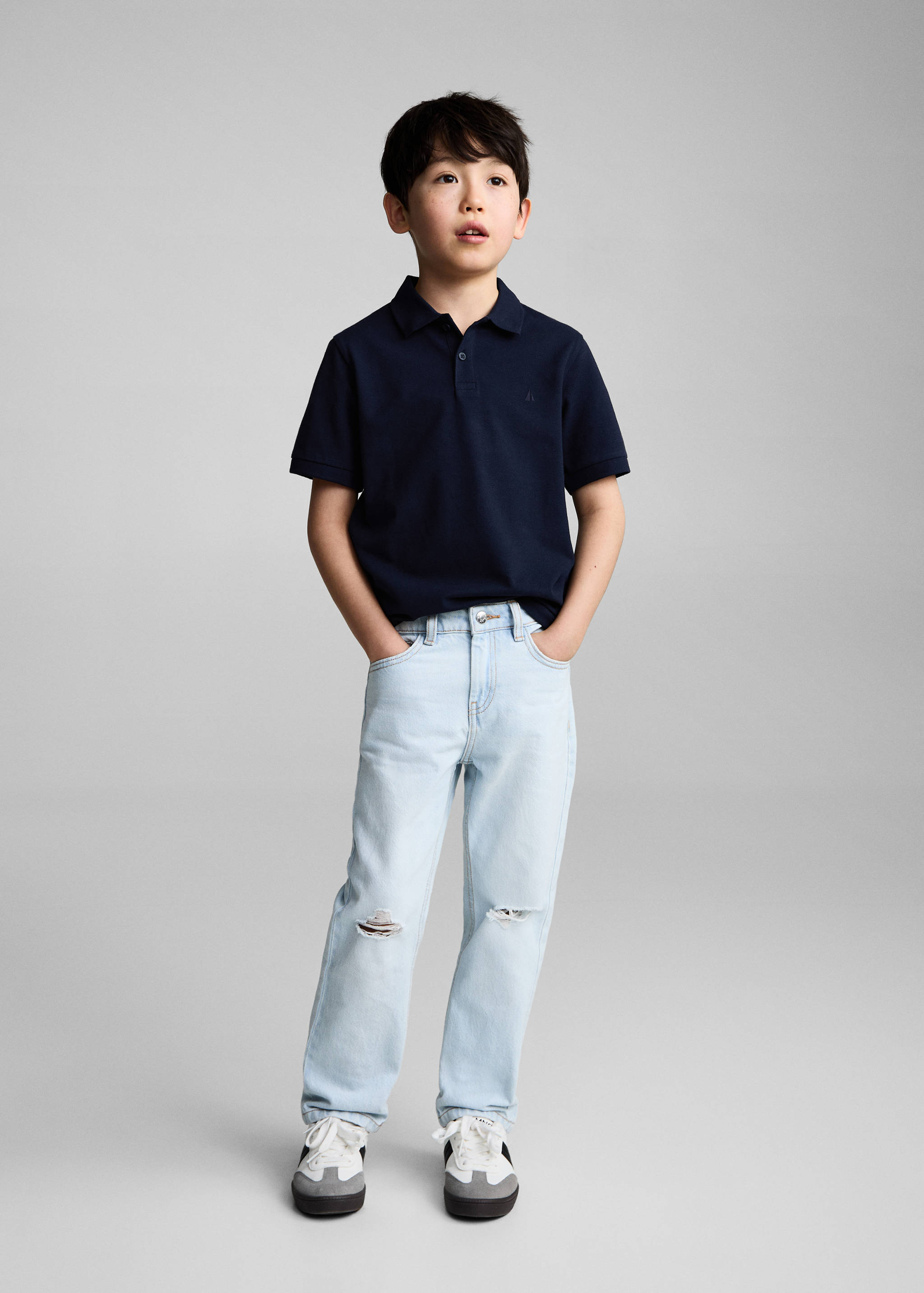 Short-sleeved cotton polo shirt - General plane