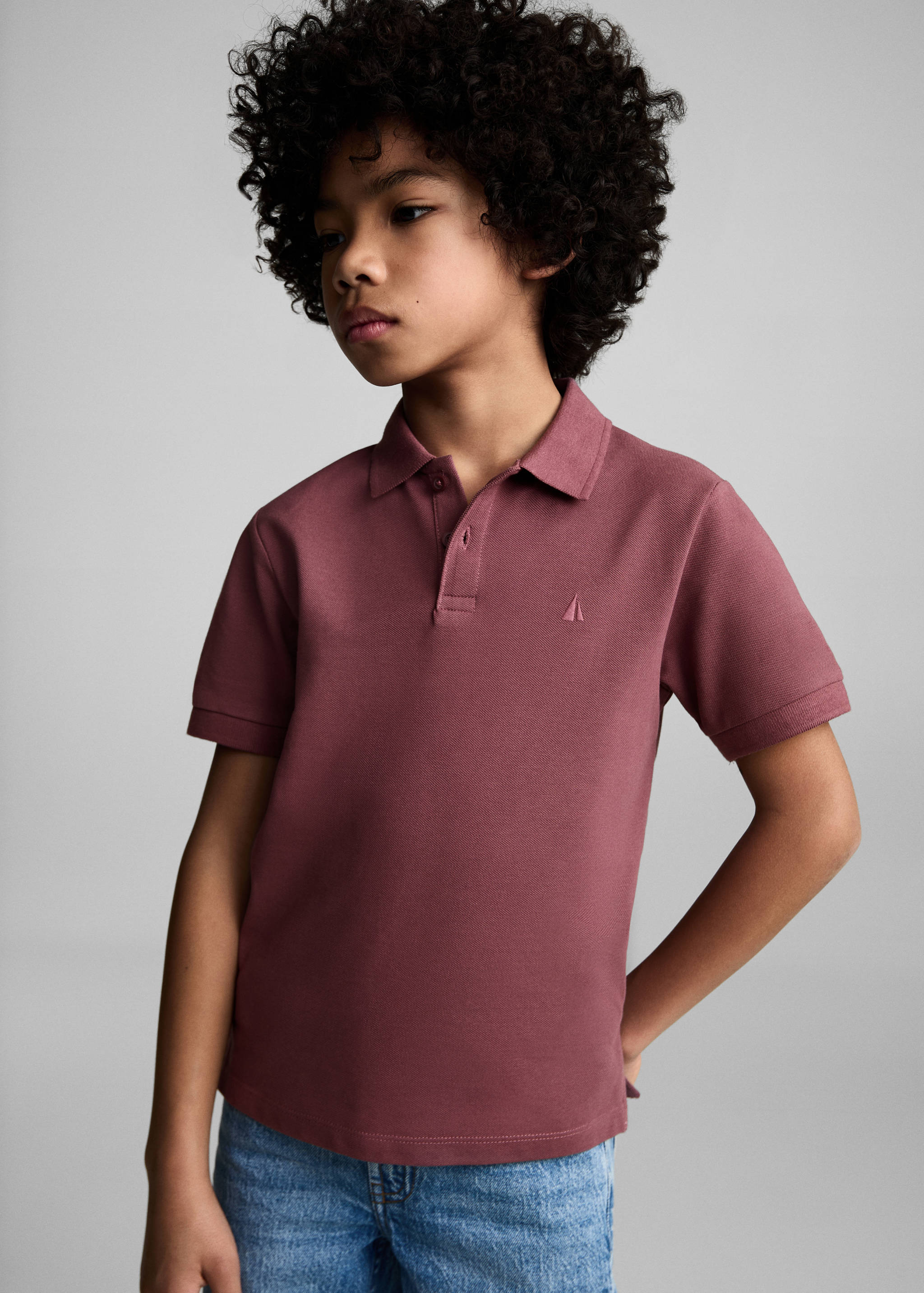 短袖棉质Polo领衬衫 - null