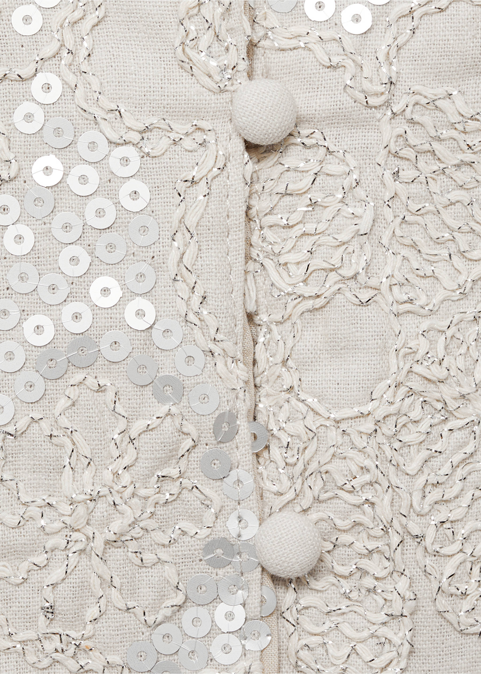 Embroidered gilet - Details of the article 8, Light/Pastel Grey. Ref: 87094393-00.