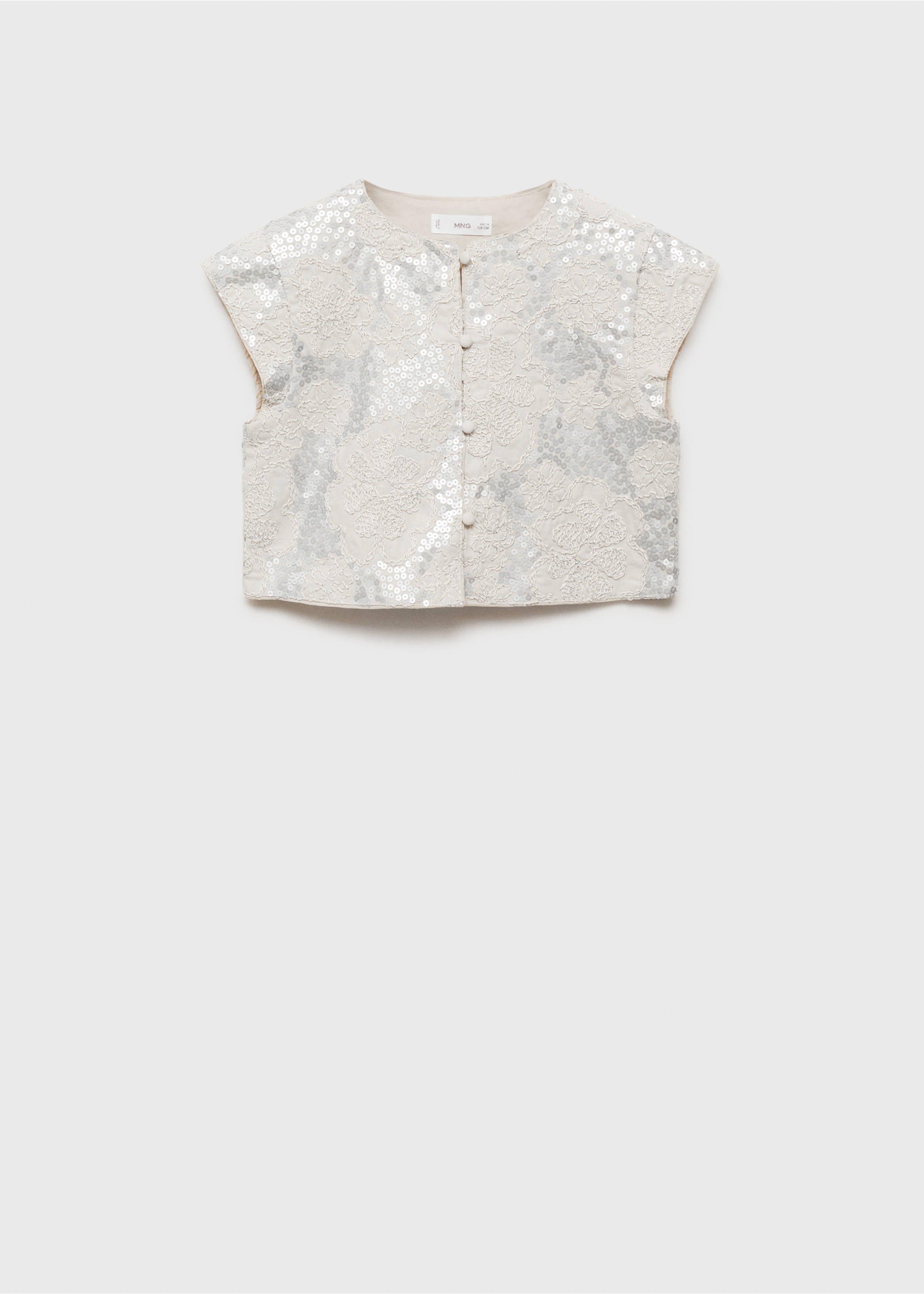 Embroidered gilet - Article without model, Light/Pastel Grey. Ref: 87094393-00.