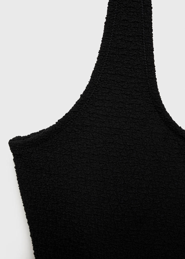 Swimsuit with slit neckline — Black
