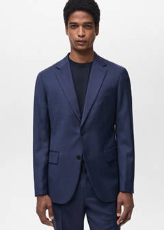 Turin 100% virgin wool suit jacket — Ink Blue 1