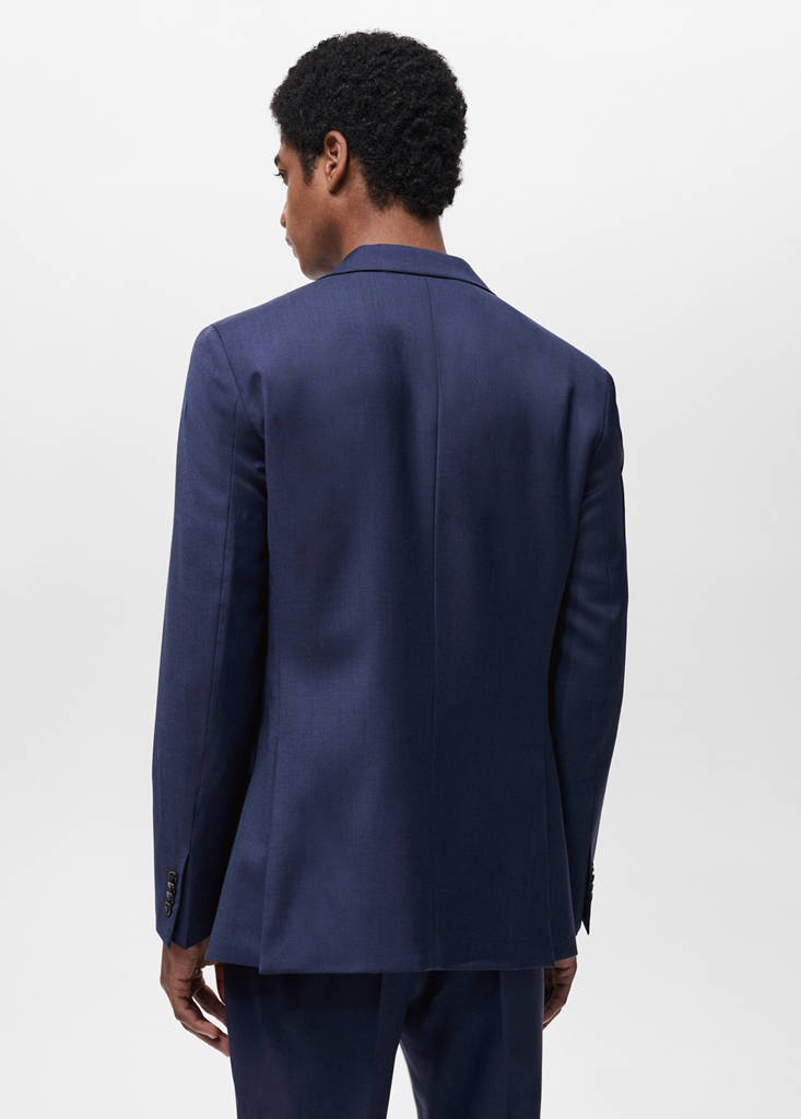 Turin 100% virgin wool suit jacket — Ink Blue