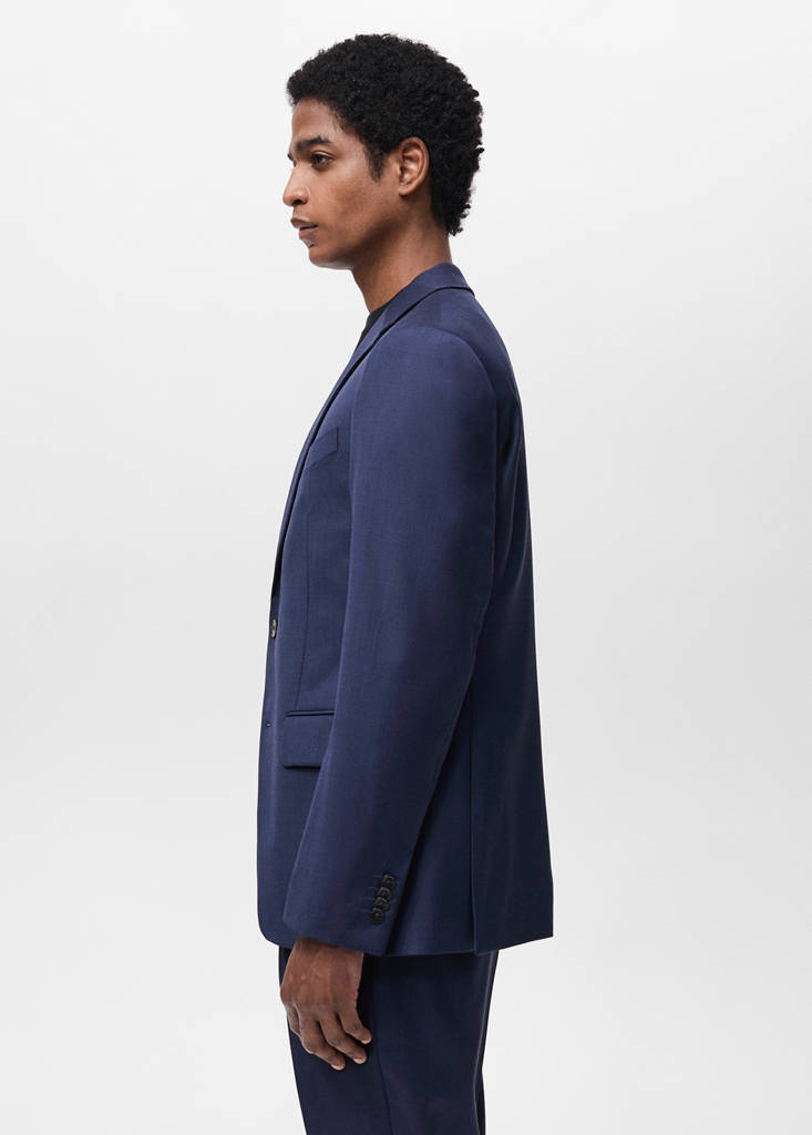 Turin 100% virgin wool suit jacket — Ink Blue