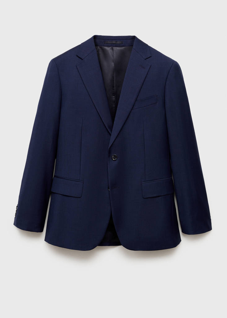 Turin 100% virgin wool suit jacket — Ink Blue