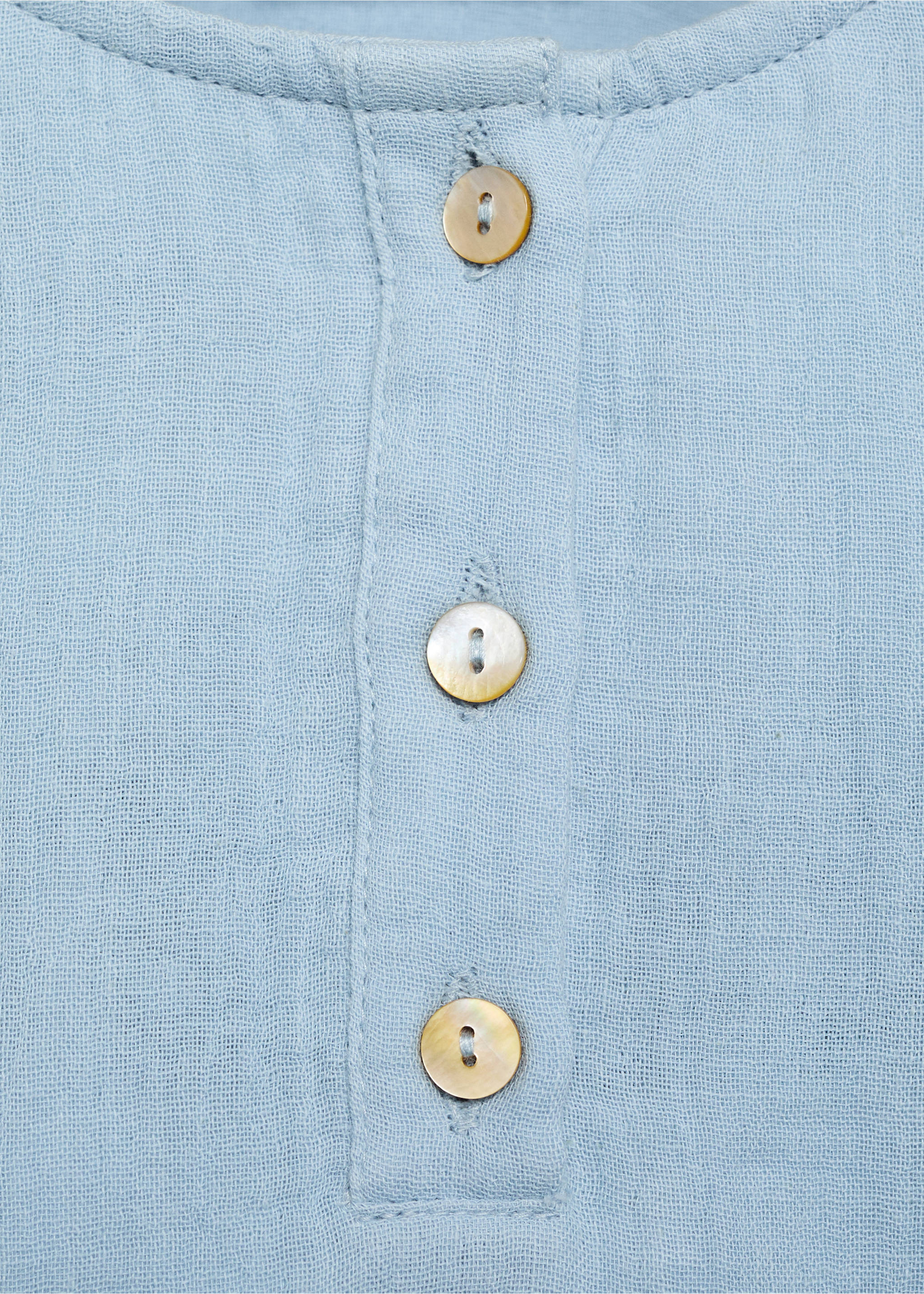 Camisa algodón bambula - Detalle del artículo 8, Azul celeste. Ref: 87094401-00.