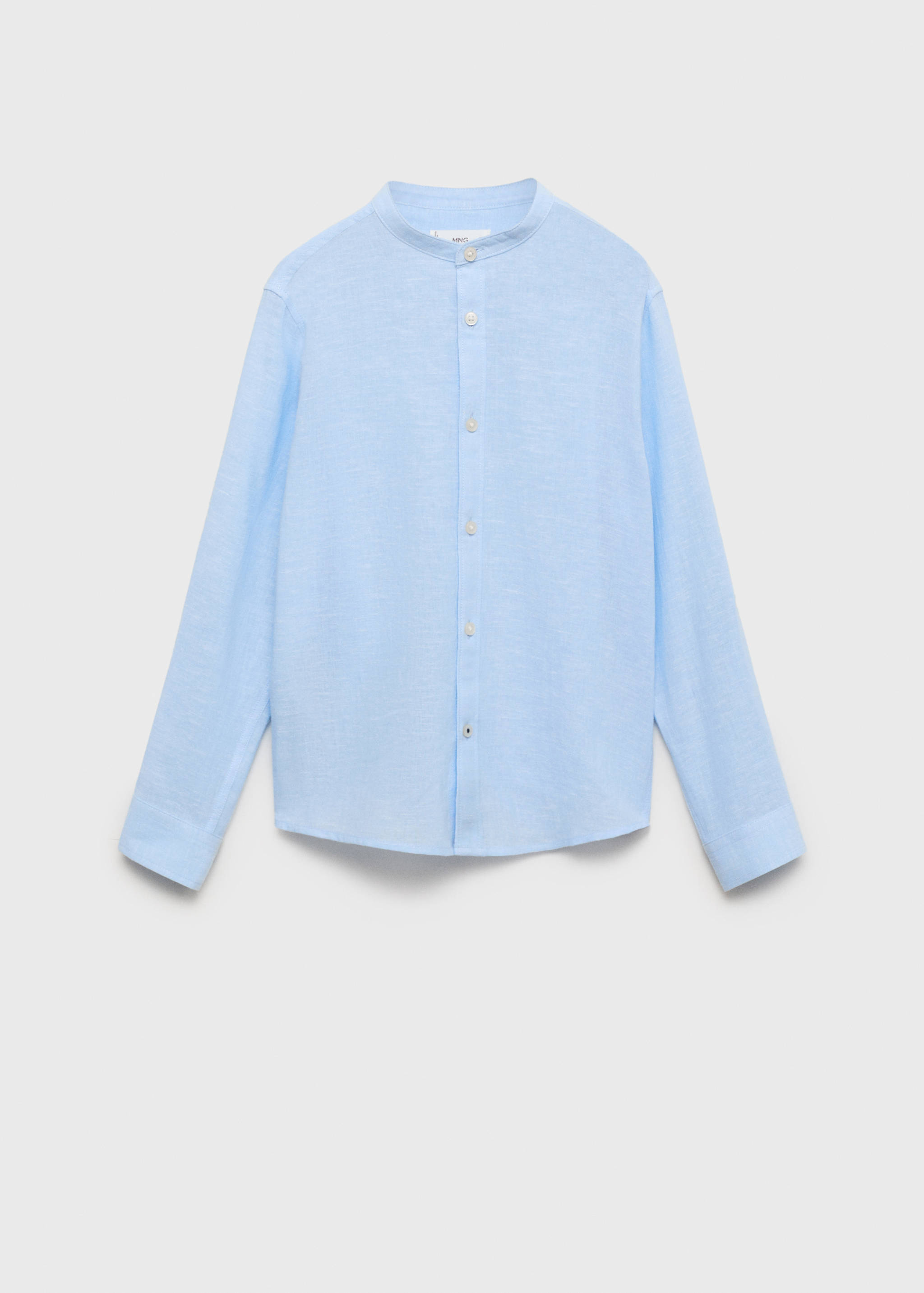 Cotton linen shirt with mandarin collar - Article without model