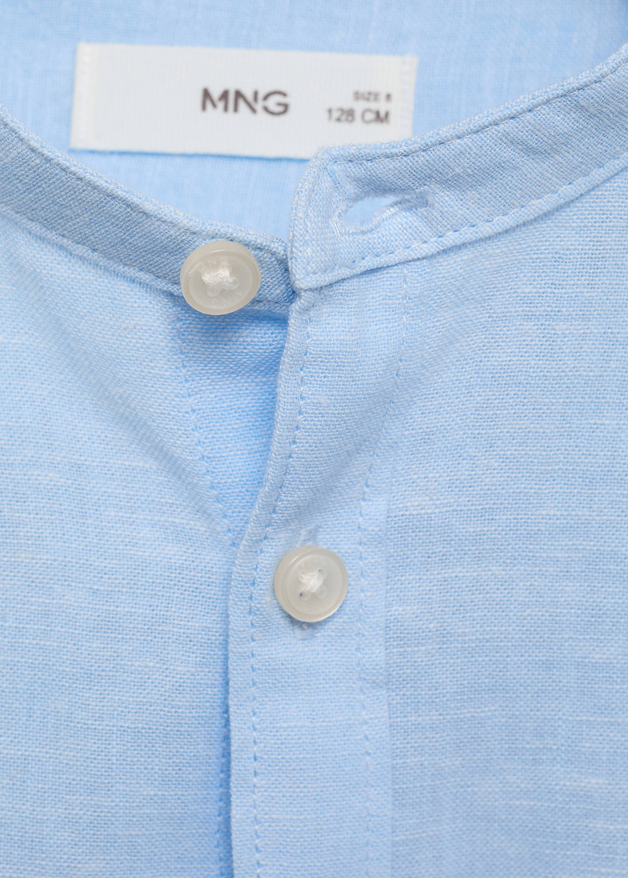 Cotton linen shirt with mandarin collar - Details of the article 8