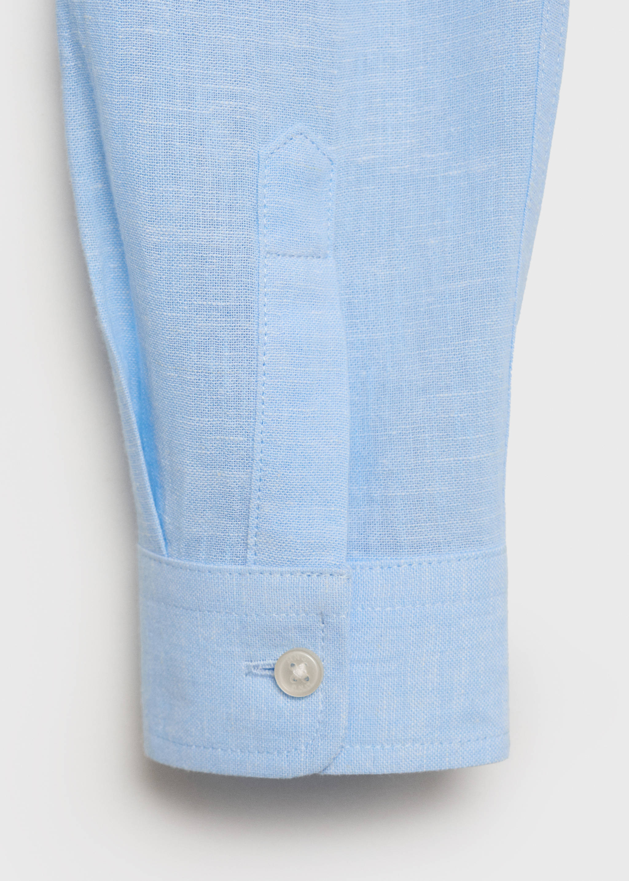 Cotton linen shirt with mandarin collar - Details of the article 0