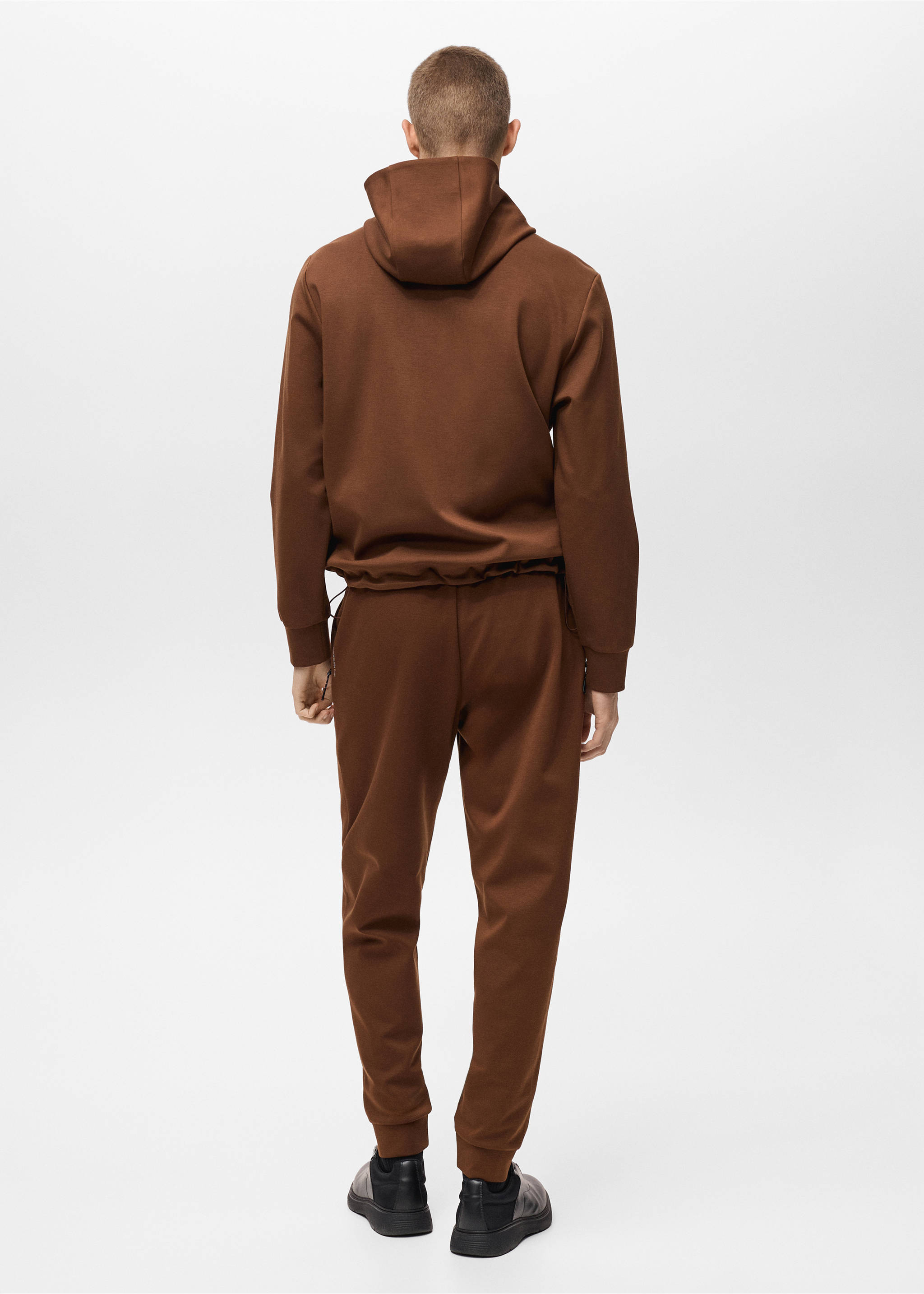Elastik belli COOLMAX® jogger pantolon - Ürünün arkası, Yanık Turuncu. Ref: 87094405-00.