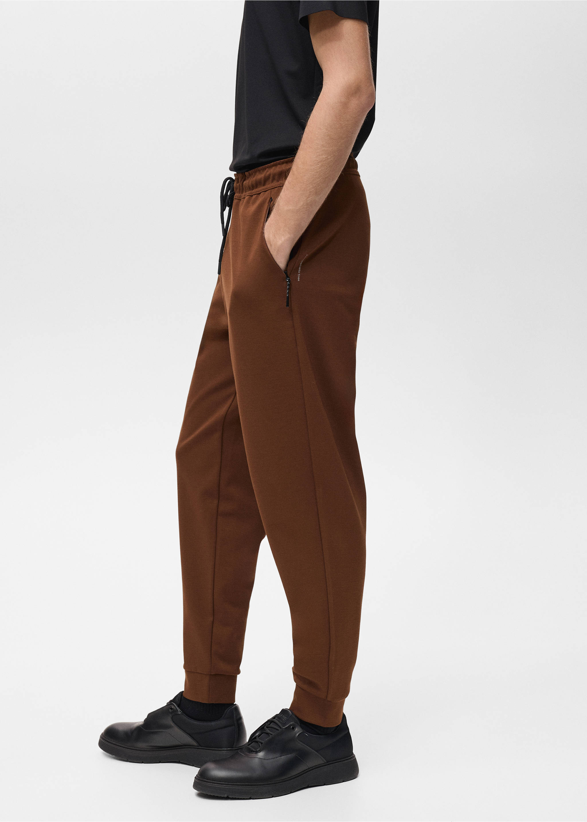 Elastik belli COOLMAX® jogger pantolon - Ürün detayı 2, Yanık Turuncu. Ref: 87094405-00.