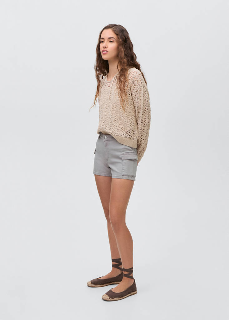 MANGO TEEN - Short cargo gris - S - Fille Teen