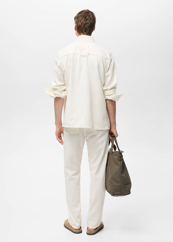 Regular-fit cotton lyocell overshirt — Off White