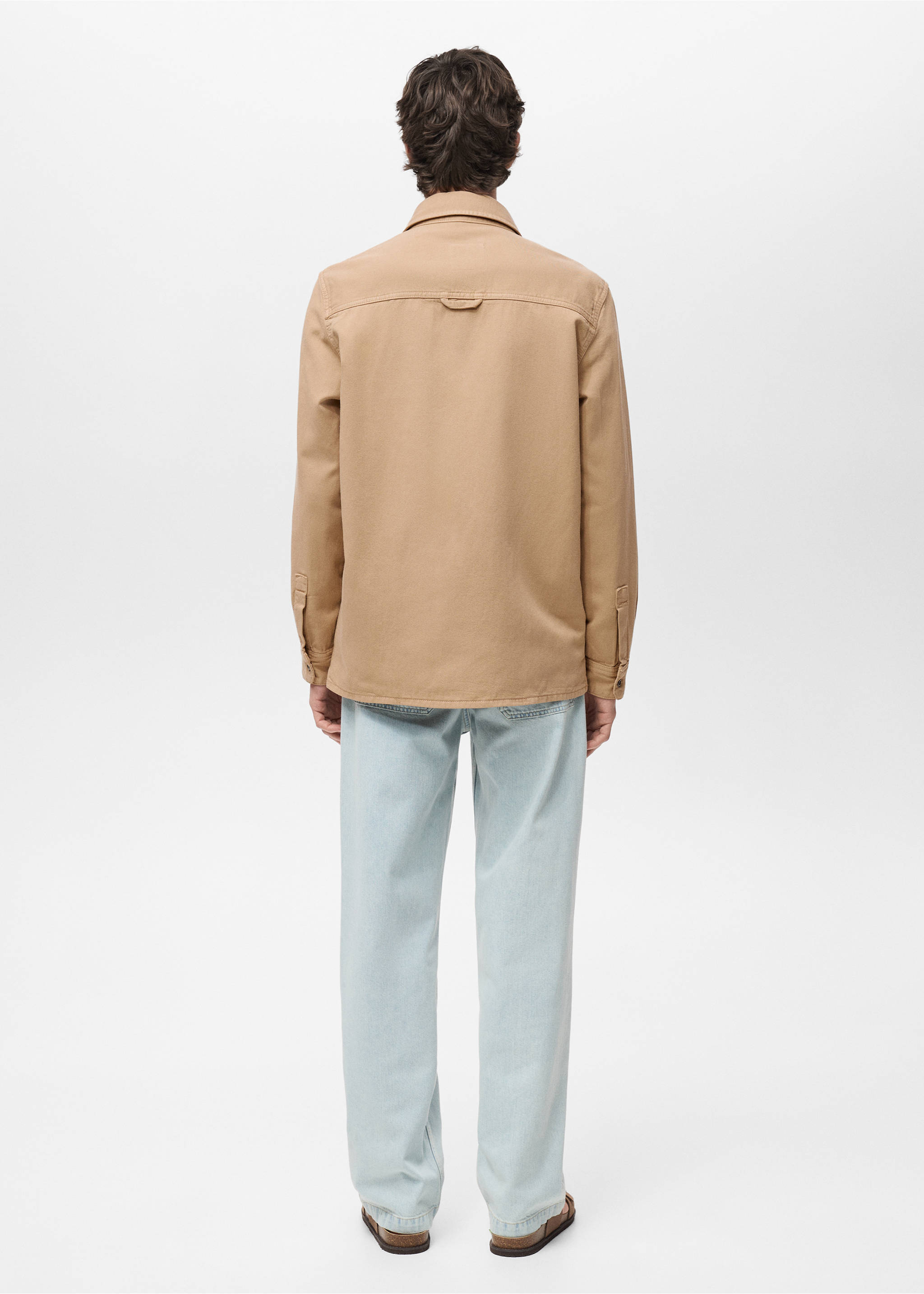 Regular-fit cotton lyocell overshirt - Reverse of the article, Beige. Ref: 87094408-00.