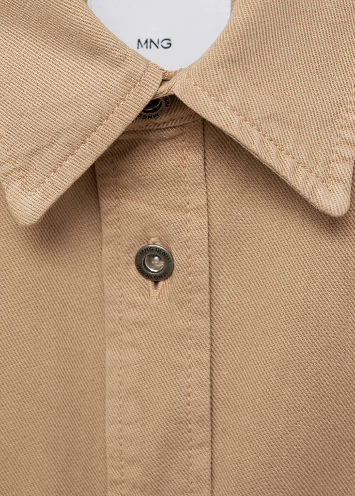 Regular-fit cotton lyocell overshirt — Beige