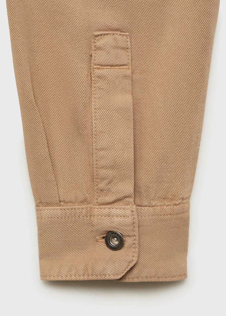 Regular-fit cotton lyocell overshirt — Beige