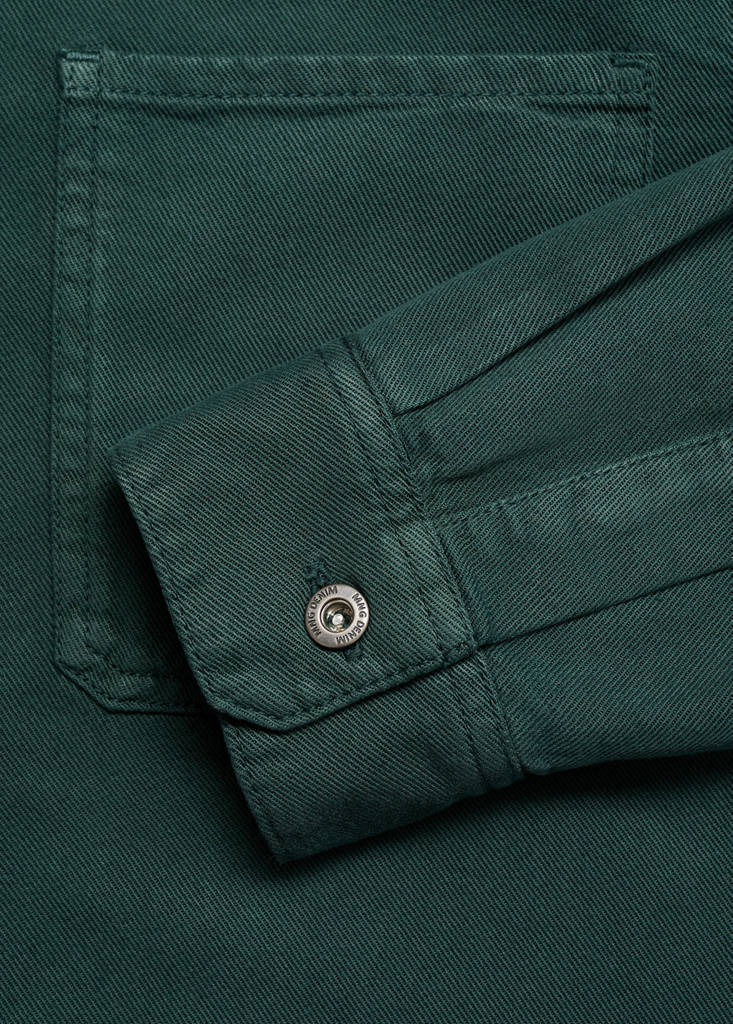 Regular-fit cotton lyocell overshirt — Dark Green