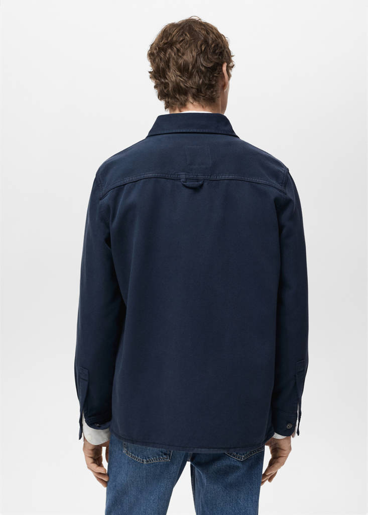 Regular-fit cotton lyocell overshirt — Dark Navy