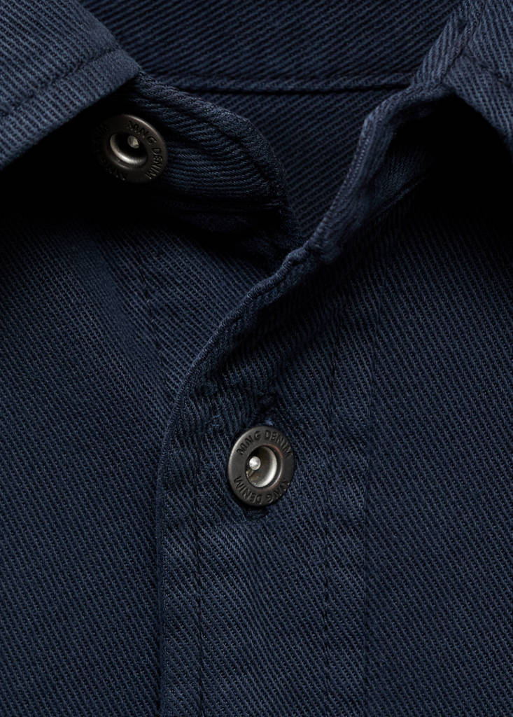 Regular-fit cotton lyocell overshirt — Dark Navy