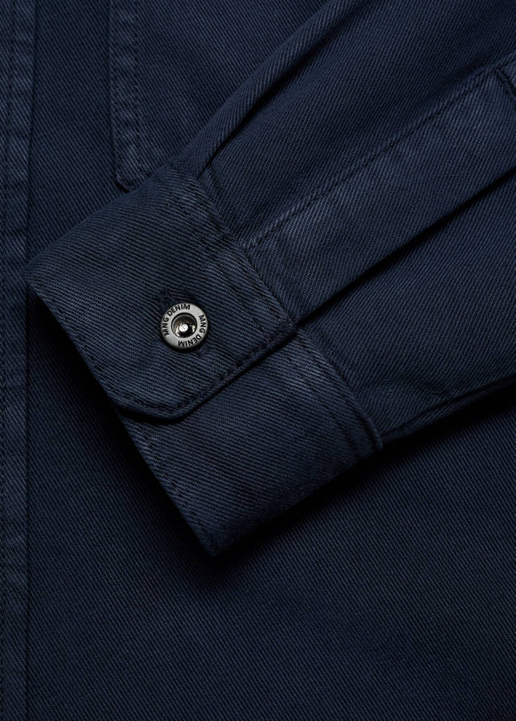 Regular-fit cotton lyocell overshirt — Dark Navy
