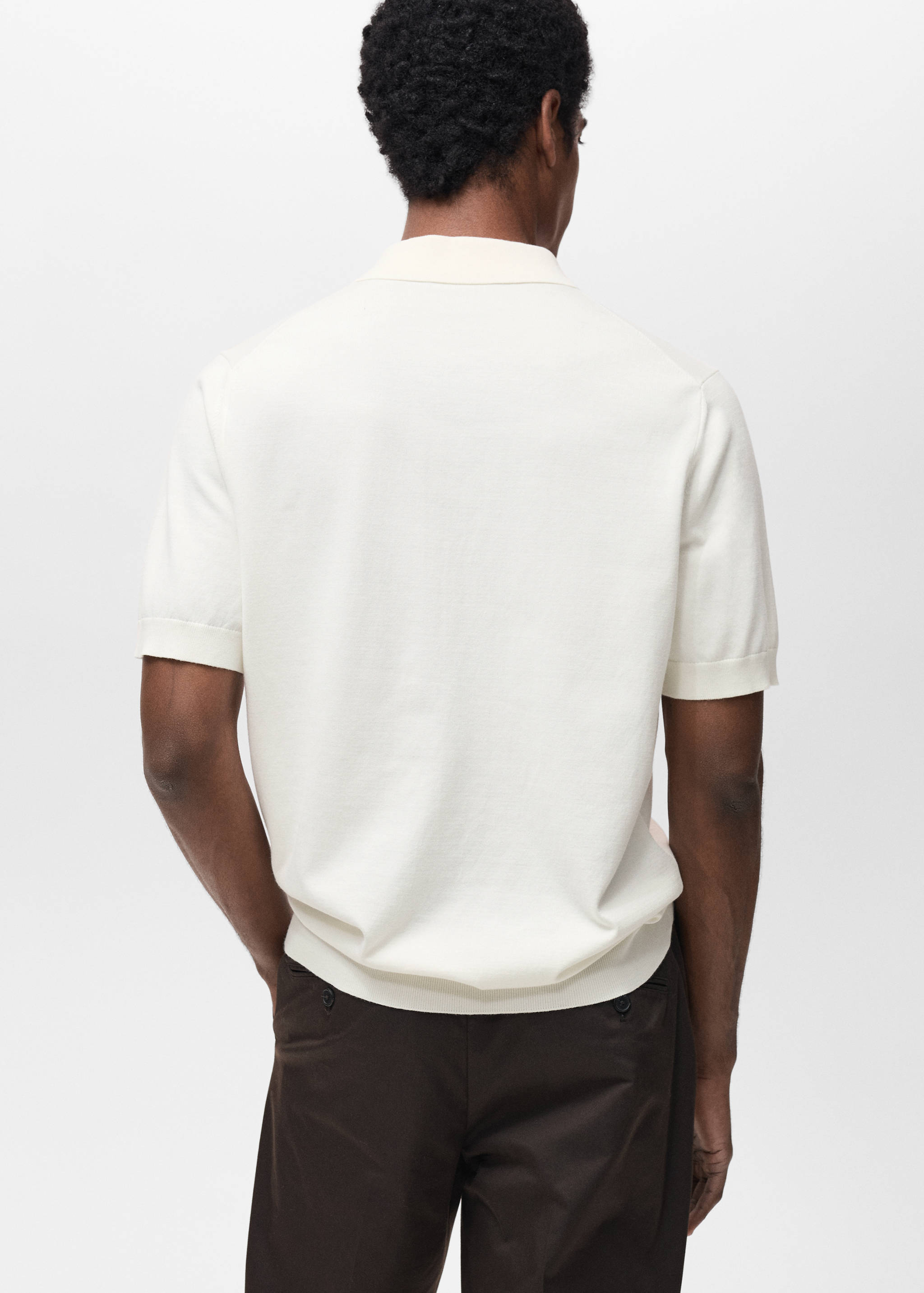 100% cotton fine-knit polo shirt - Reverse of the article