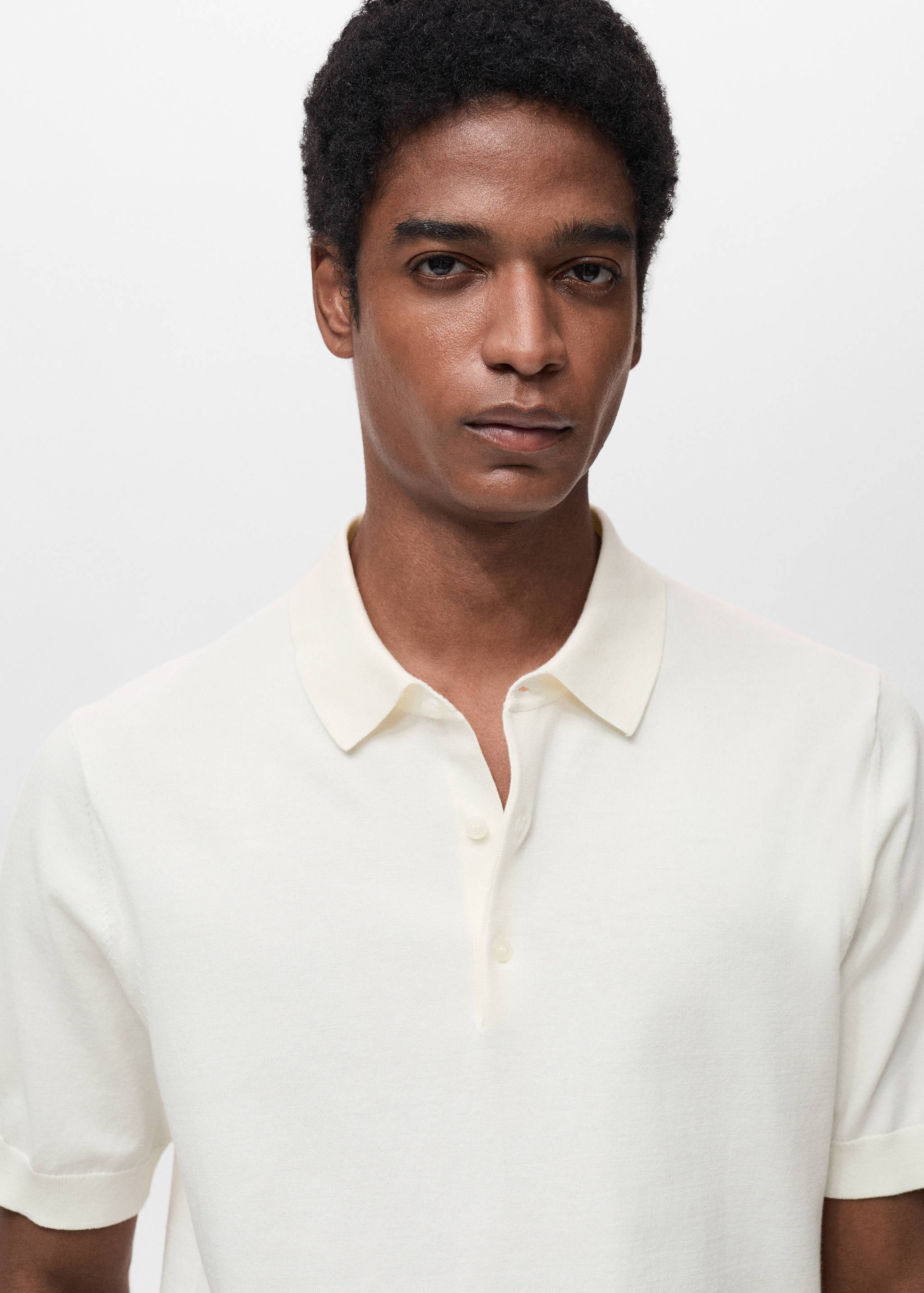100% cotton fine-knit polo shirt - Details of the article 1
