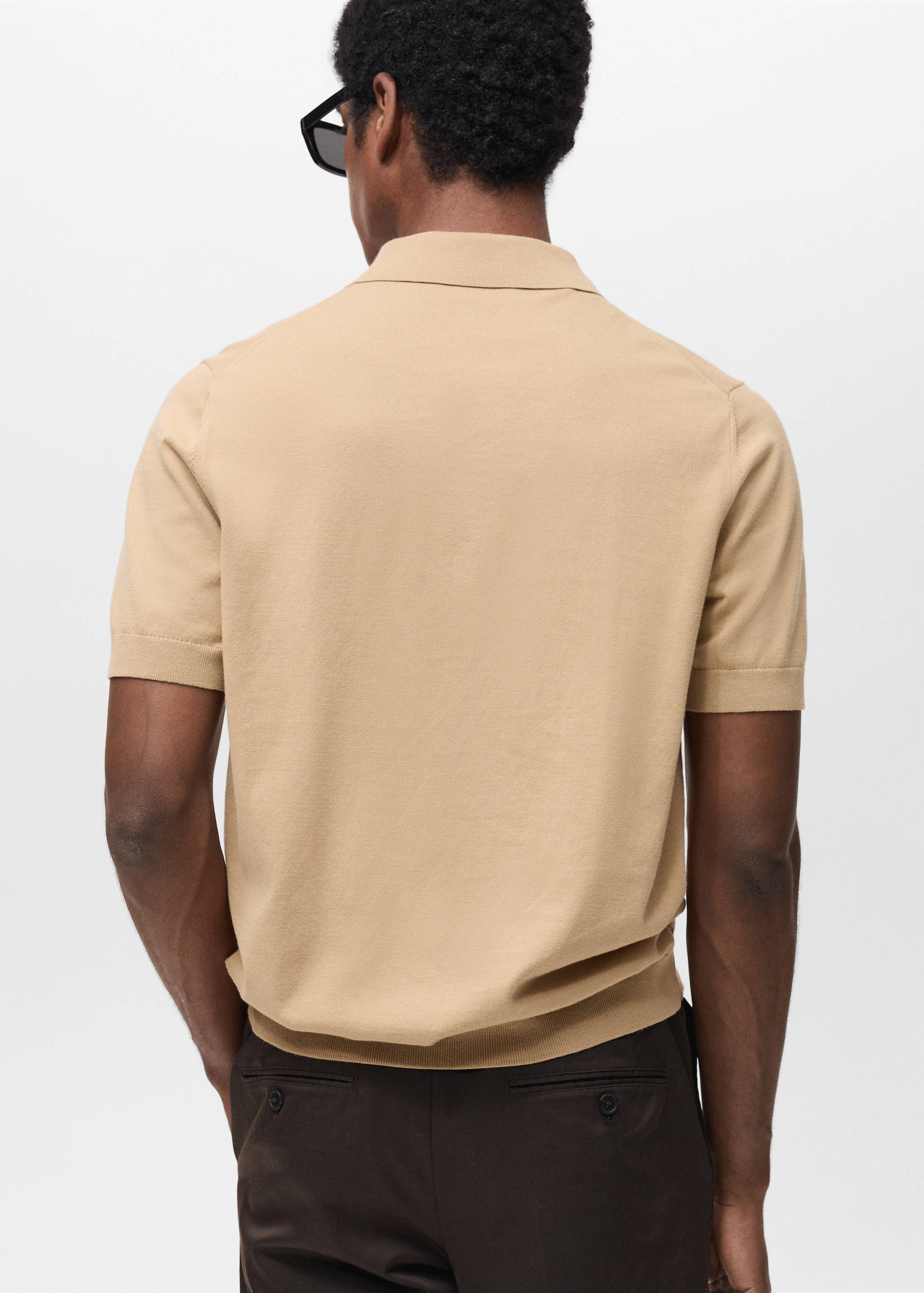 100% cotton fine-knit polo shirt - Reverse of the article