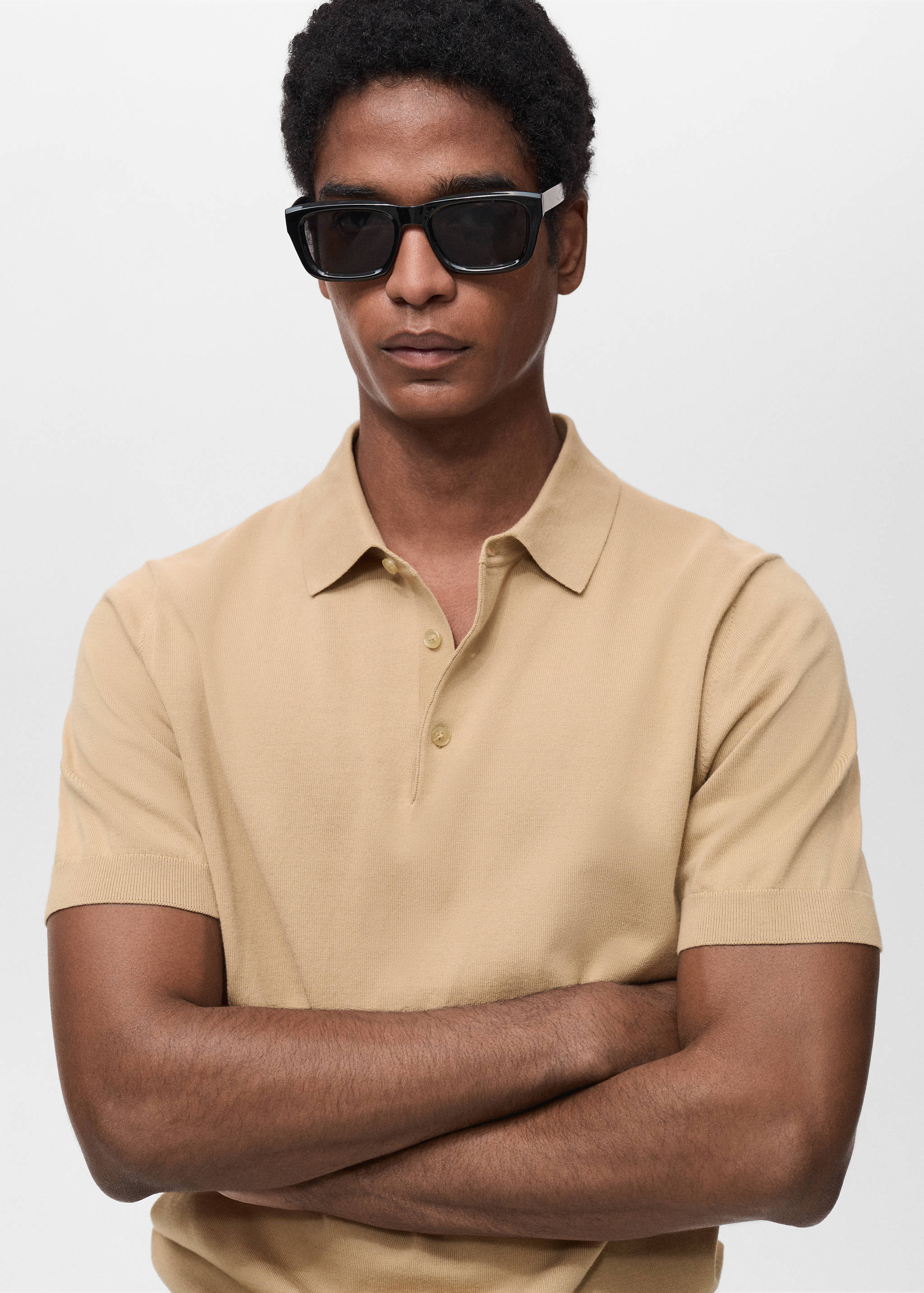 100% cotton fine-knit polo shirt - Details of the article 1