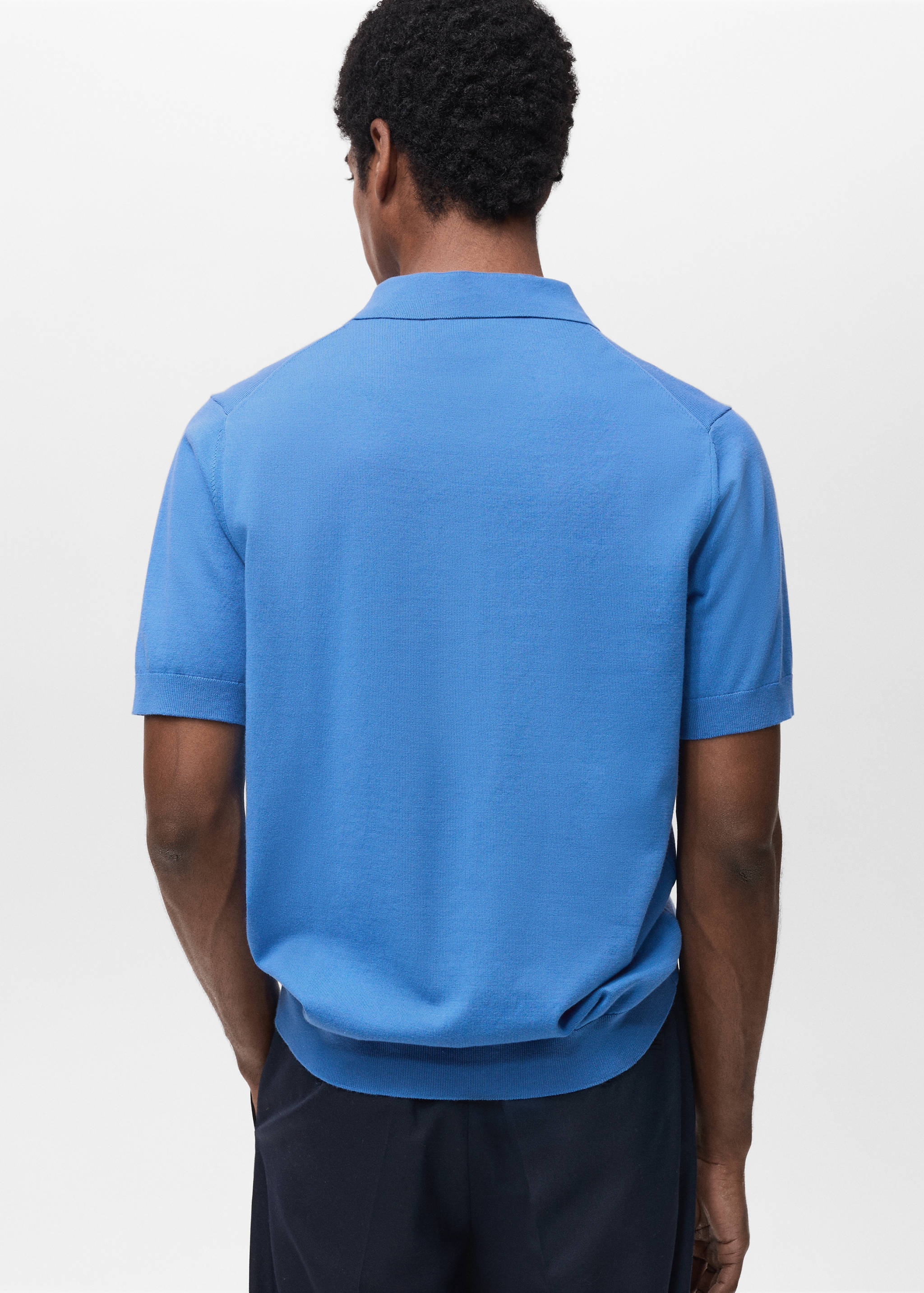 100% cotton fine-knit polo shirt - Reverse of the article