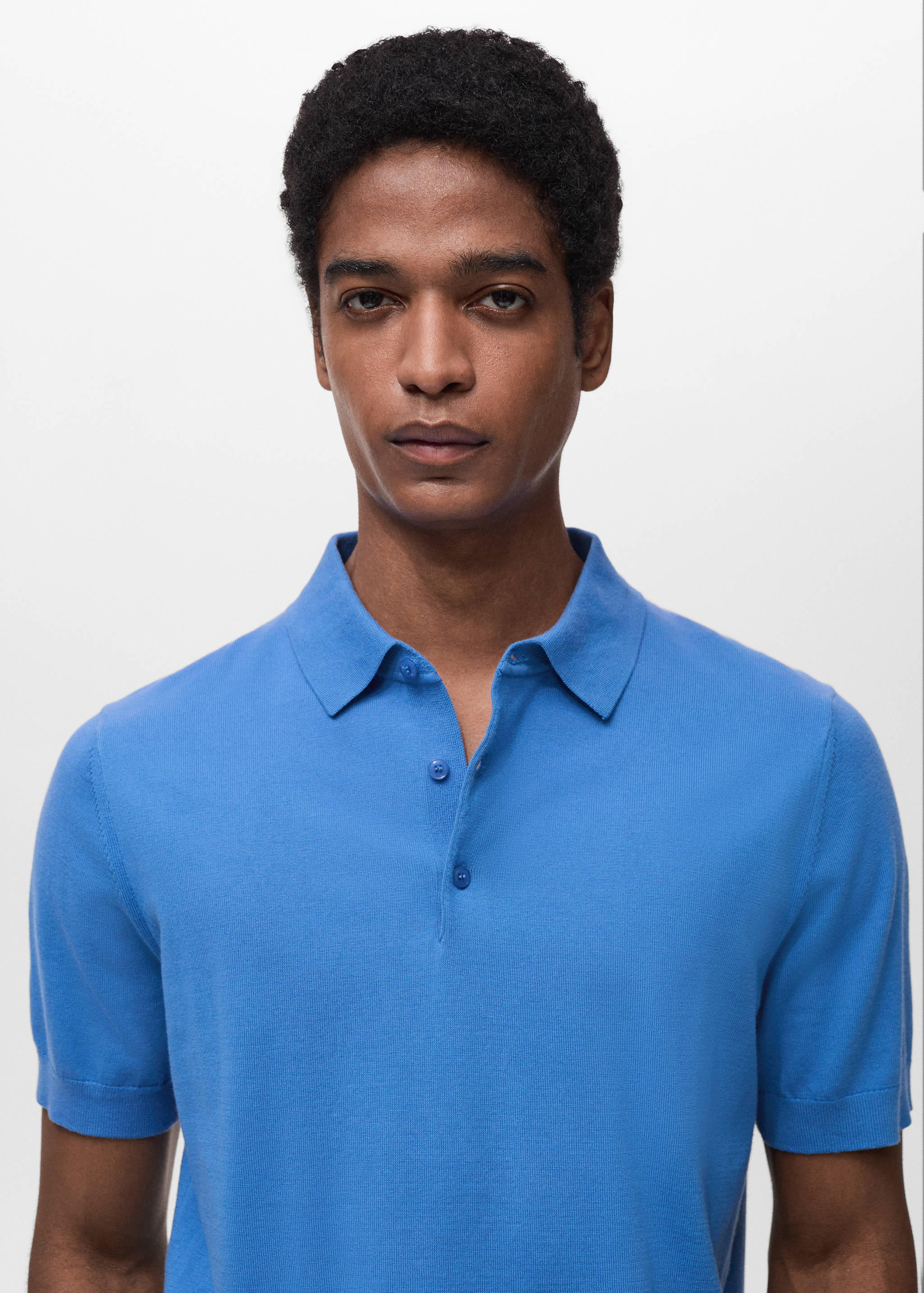 100% cotton fine-knit polo shirt - Details of the article 1