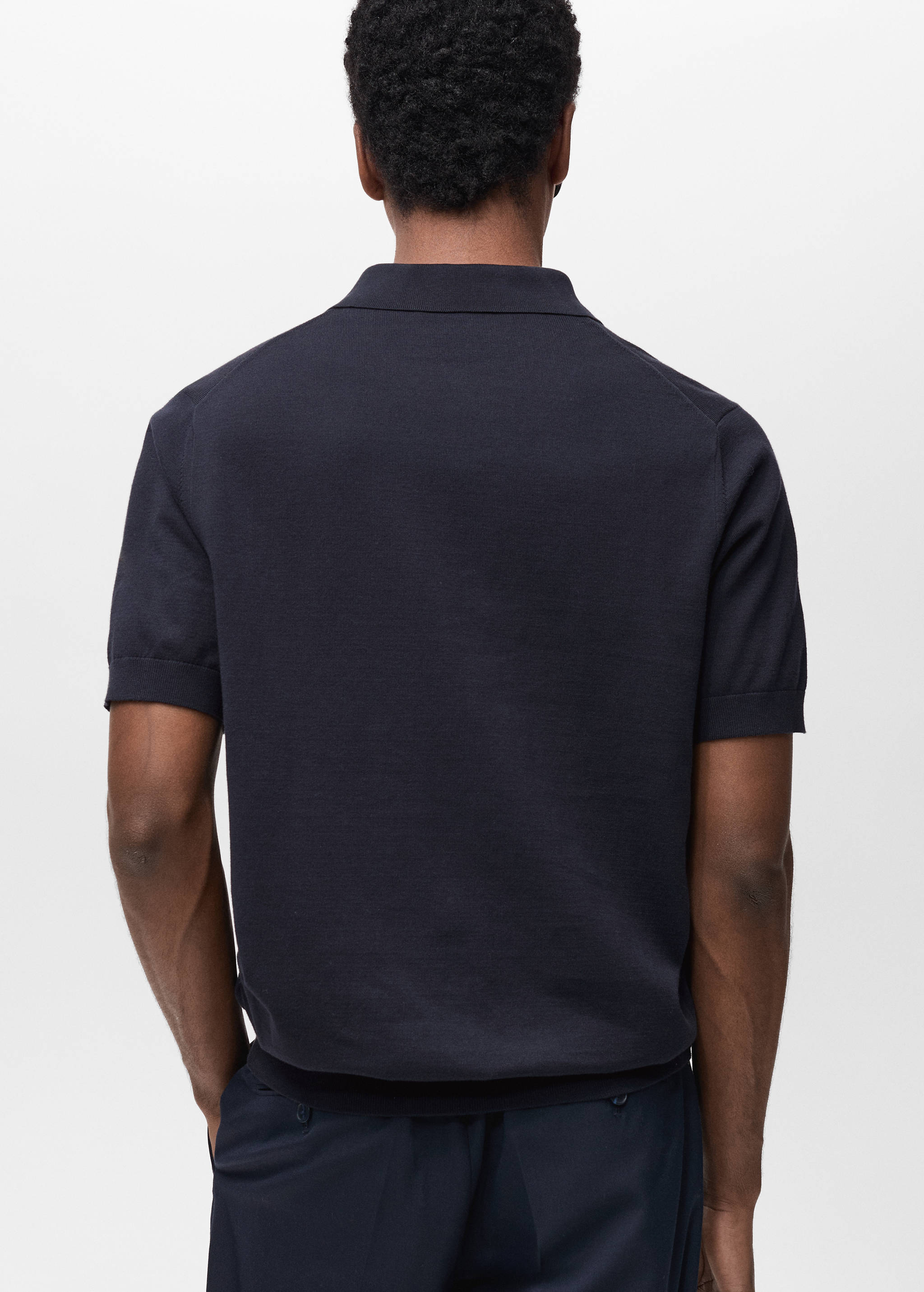 100% cotton fine-knit polo shirt - Reverse of the article