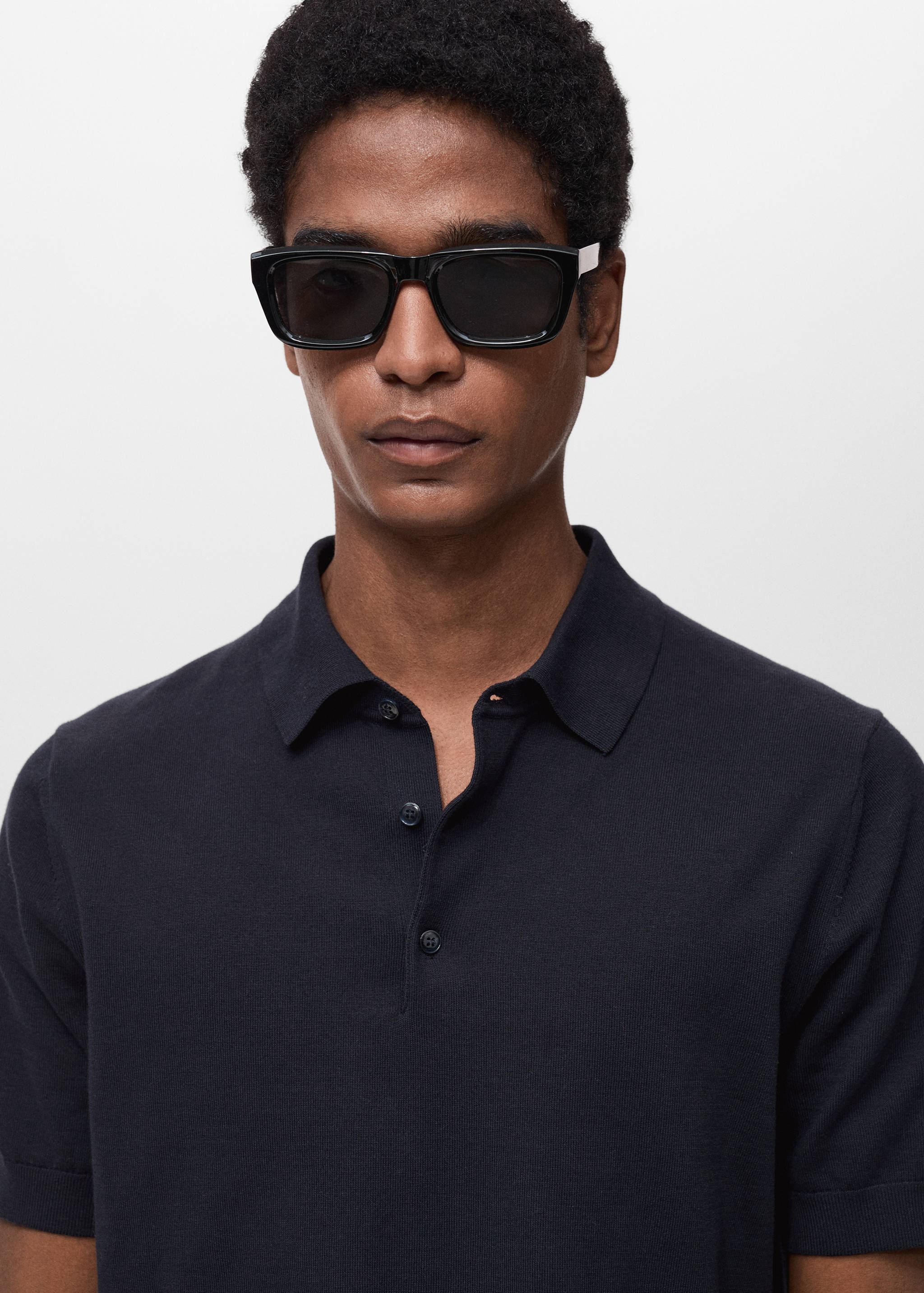 100% cotton fine-knit polo shirt - Details of the article 1