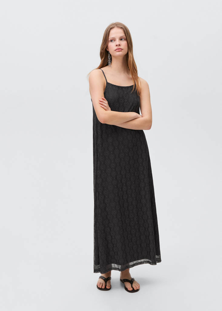 Long lace dress — Charcoal