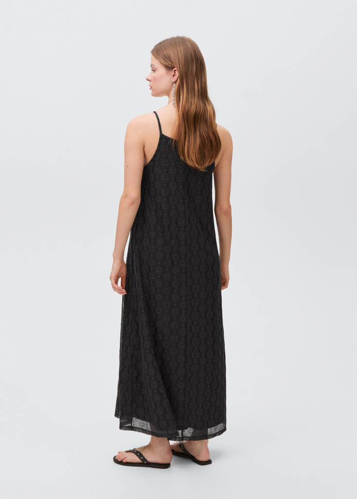 Long lace dress — Charcoal