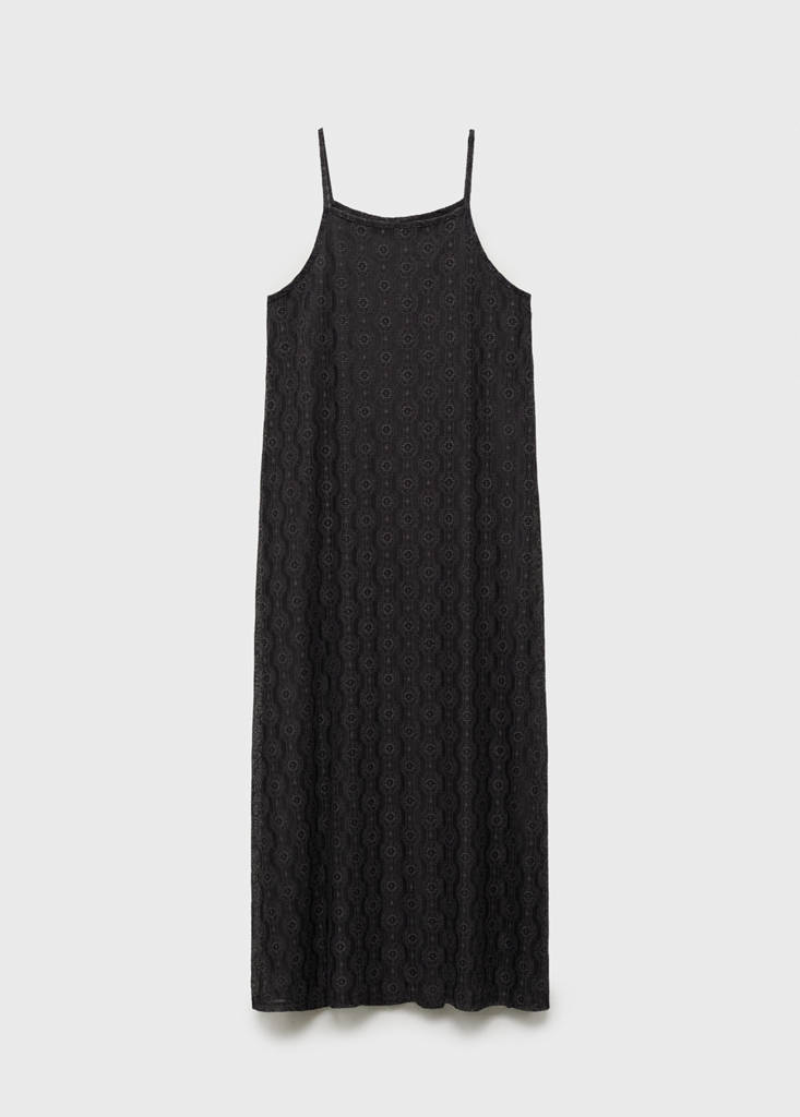 Long lace dress — Charcoal
