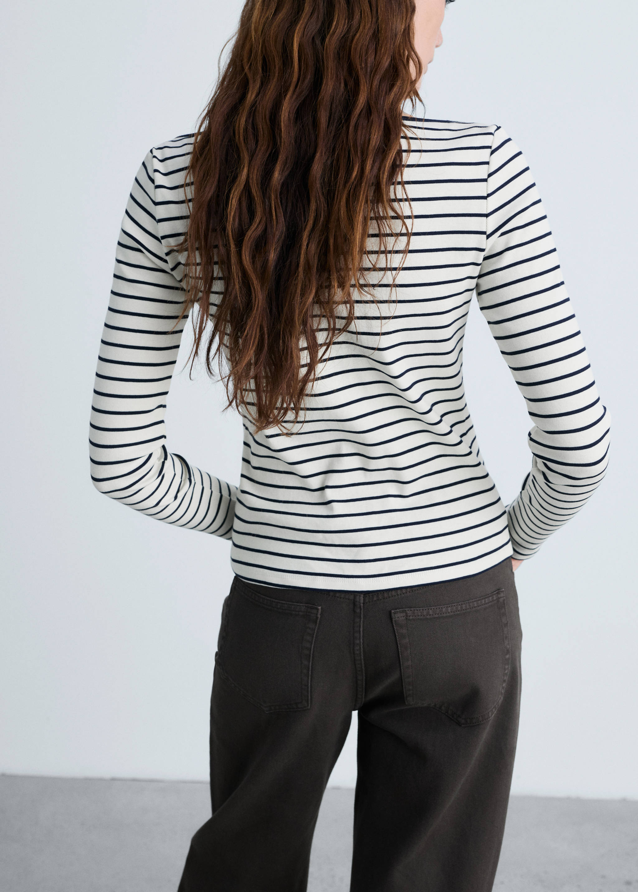 Striped boat-neck t-shirt - Reverse of the article