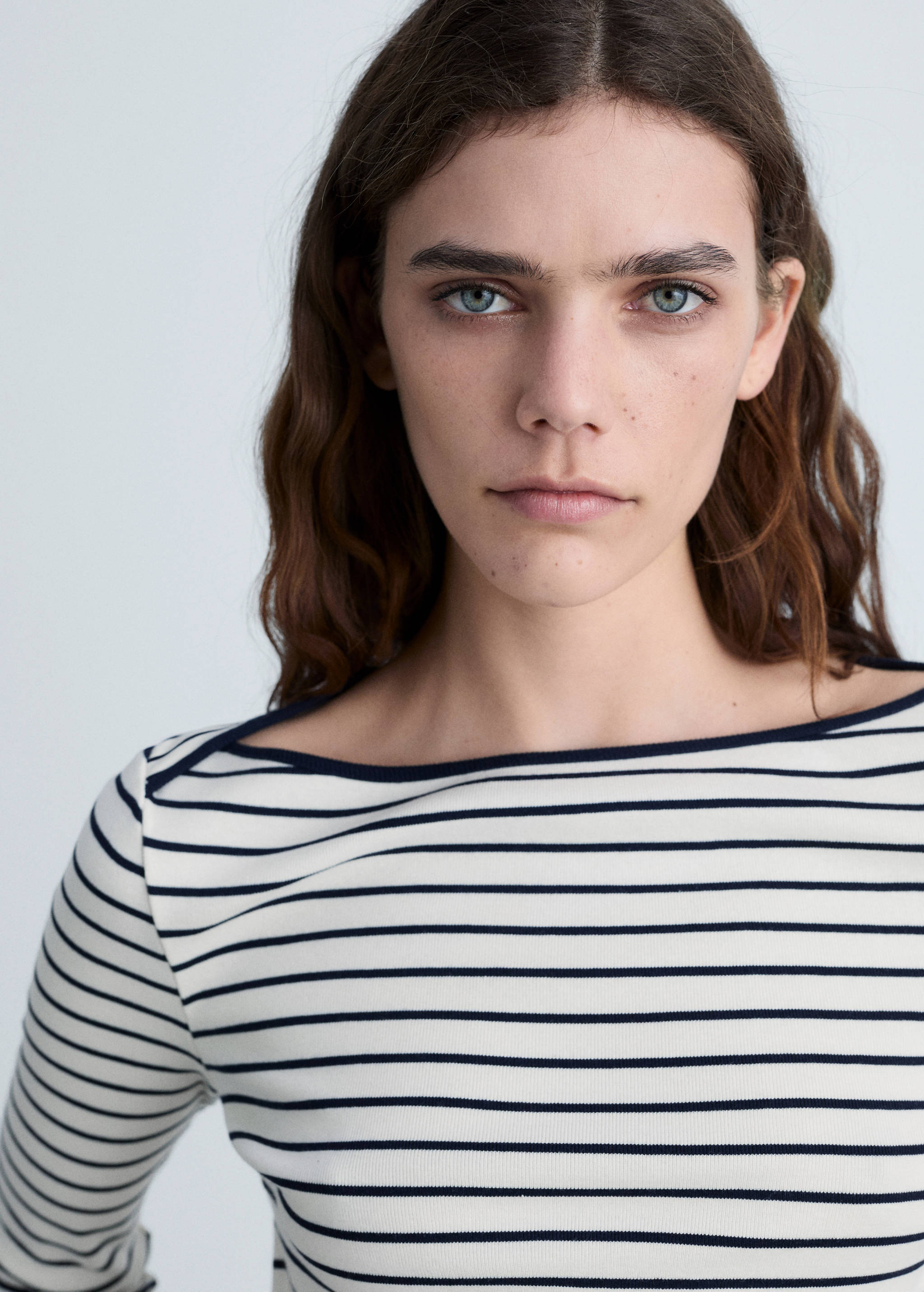 Striped boat-neck t-shirt - Details of the article 1