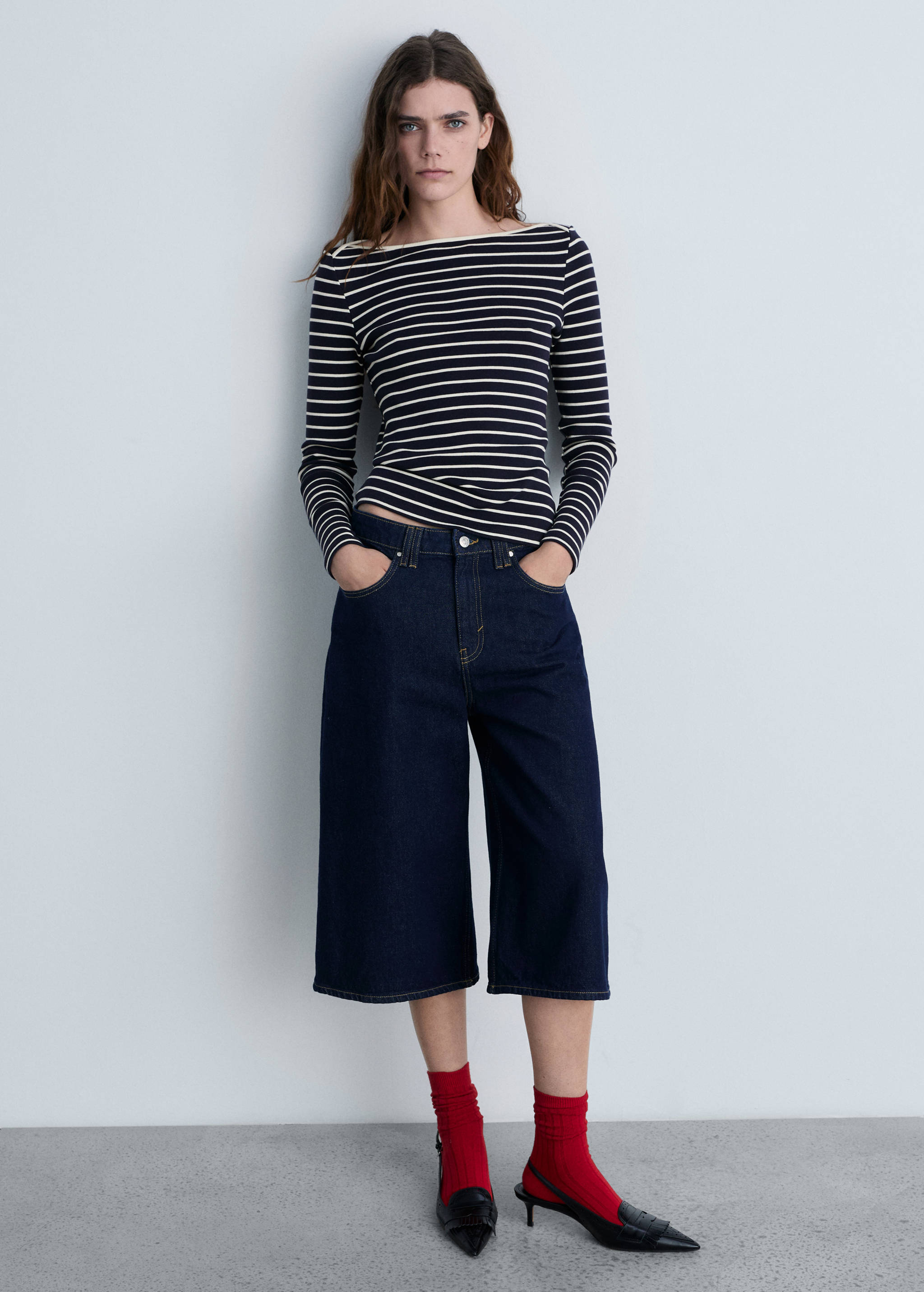 Striped boat-neck t-shirt - General plane