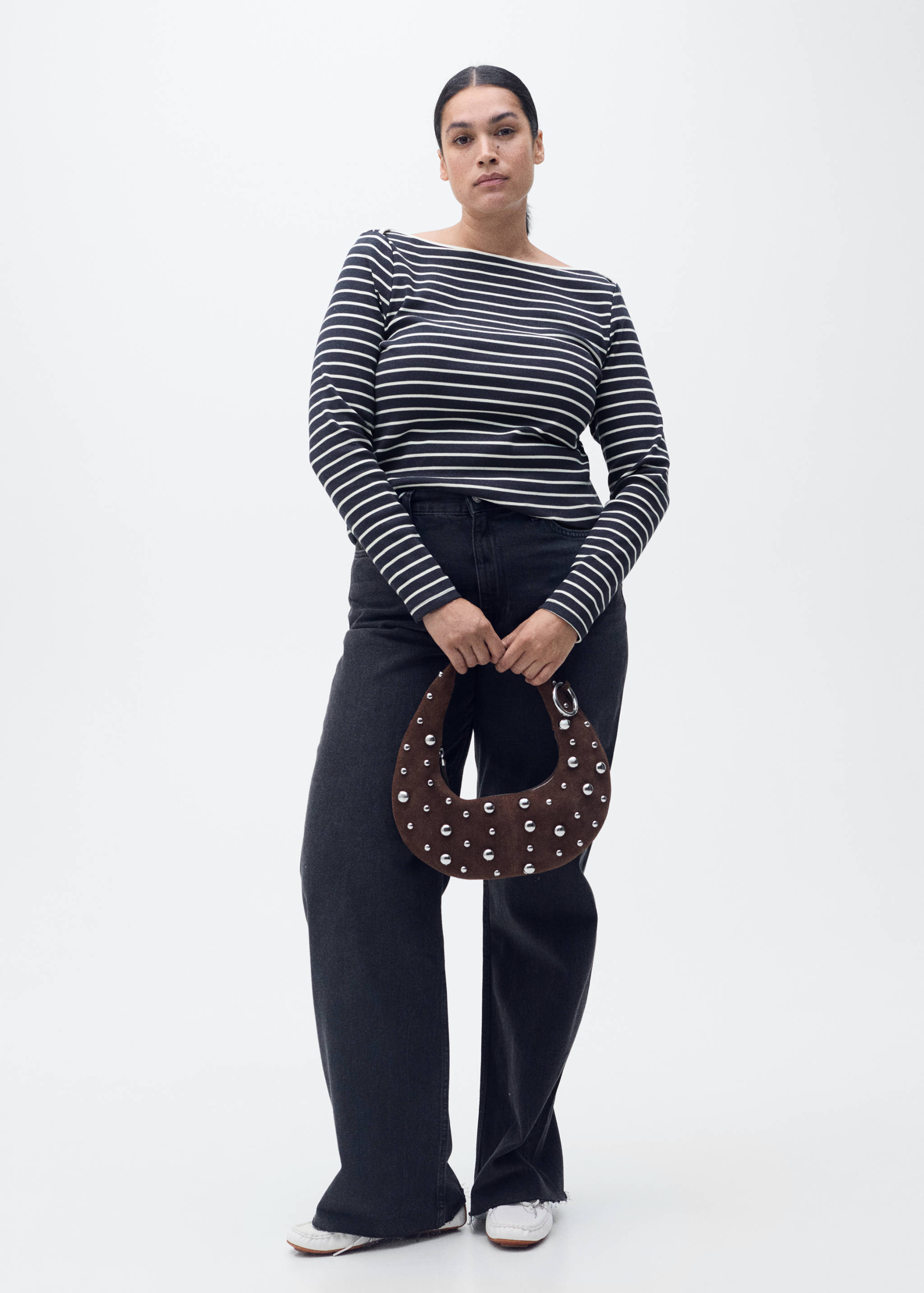 Striped boat-neck t-shirt - Details of the article 3