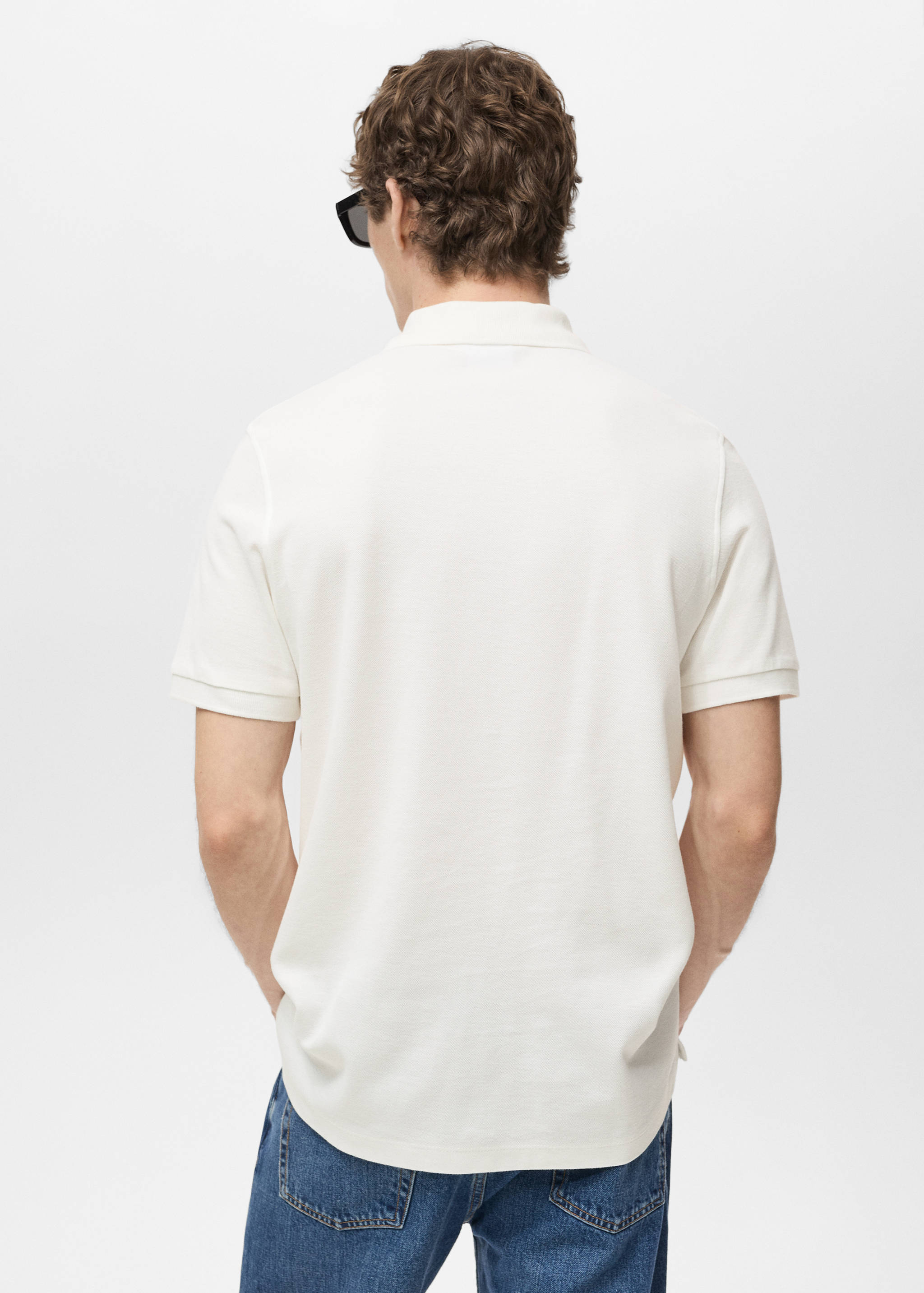 Regular-fit cotton piqué polo shirt - Reverse of the article
