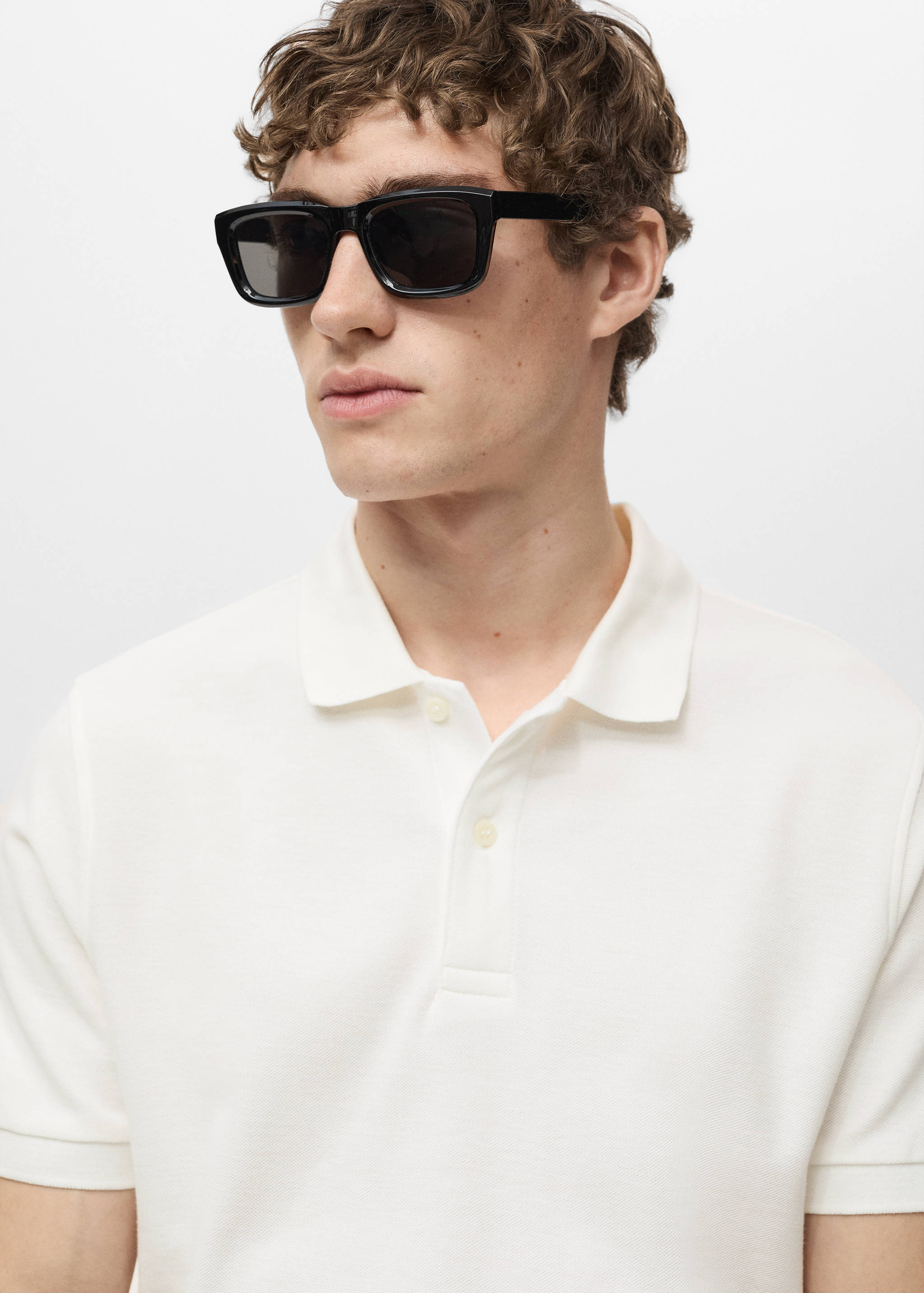 Regular-fit cotton piqué polo shirt - Details of the article 1