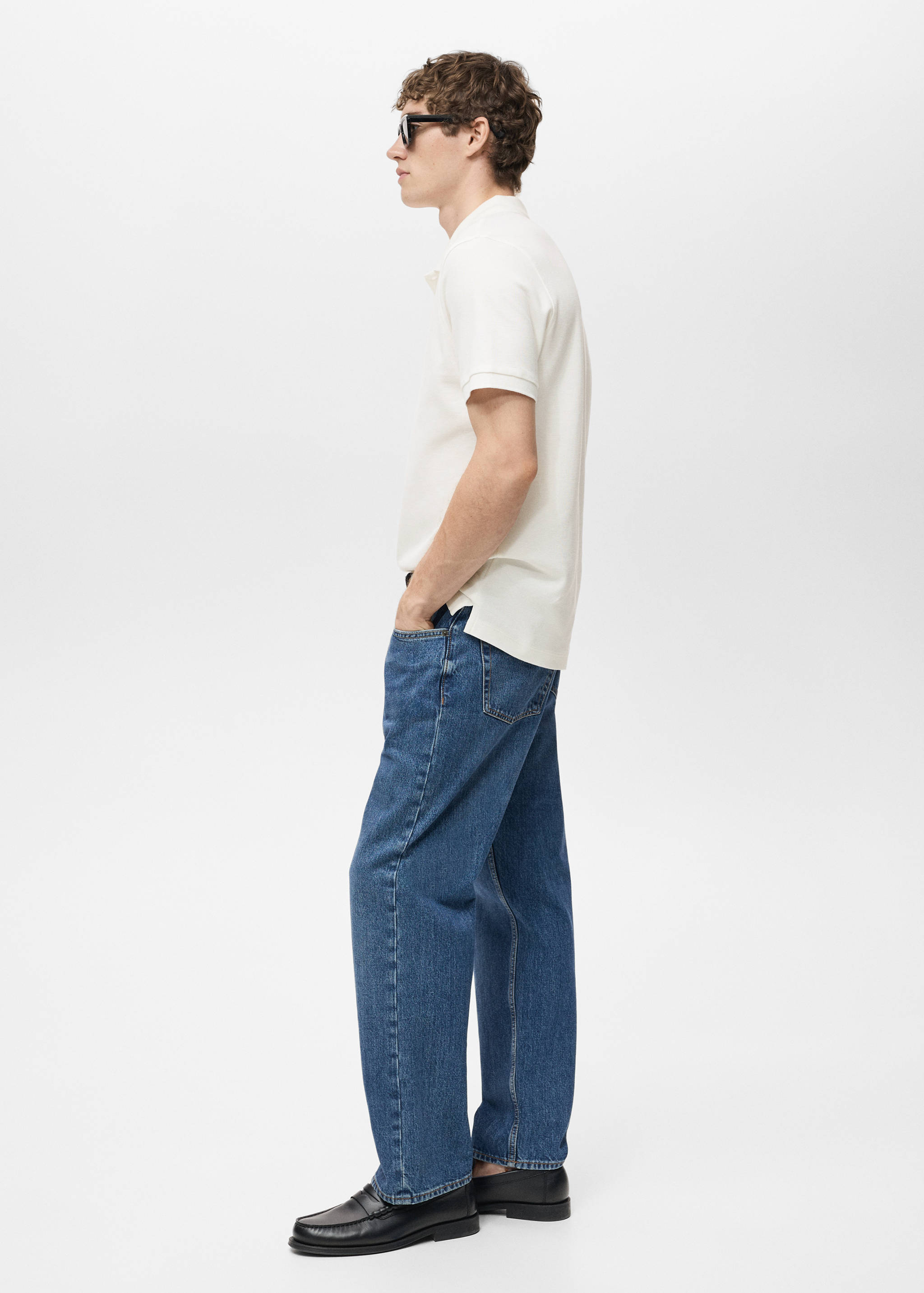 Regular-fit cotton piqué polo shirt - Details of the article 2