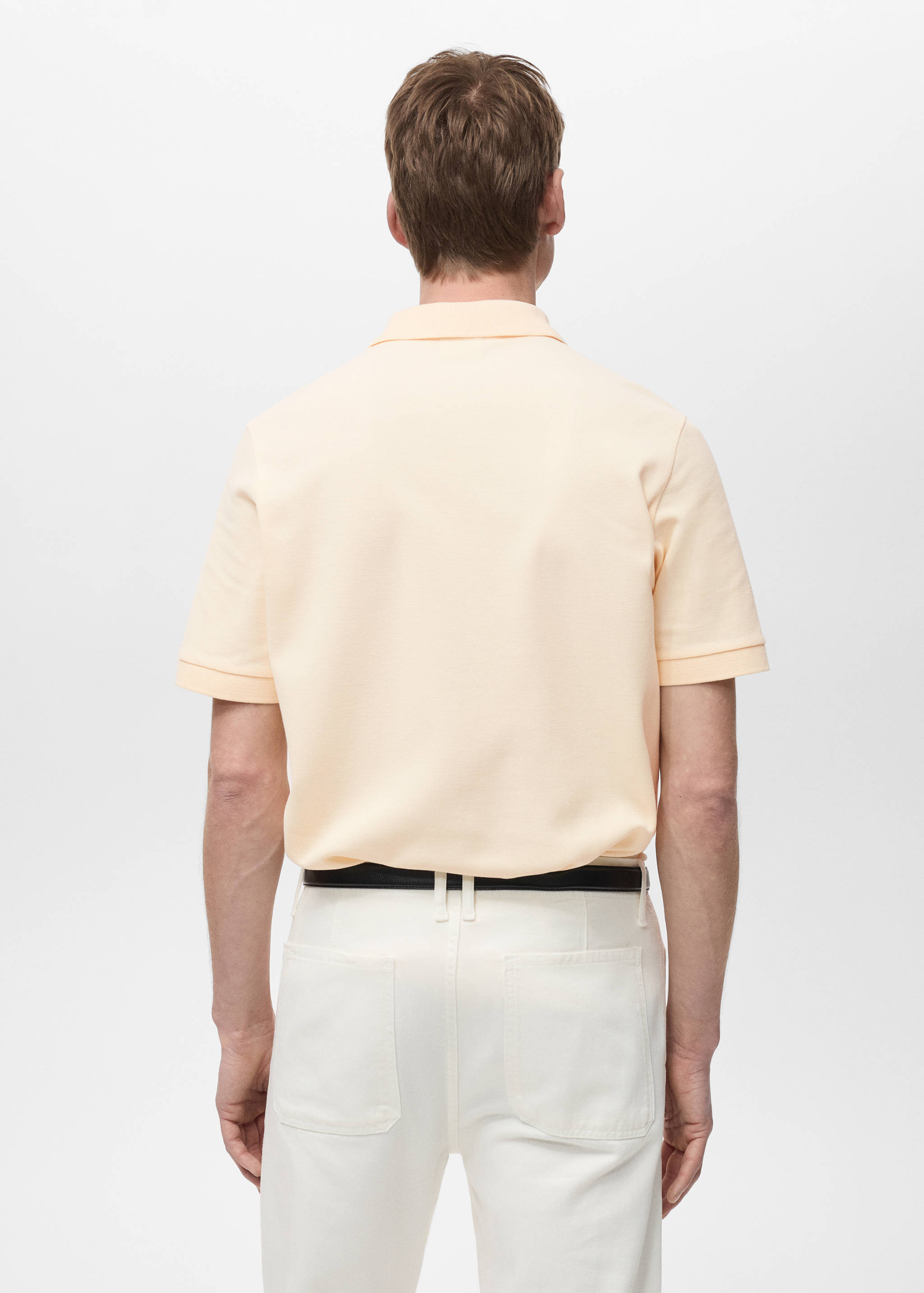 Regular-fit cotton piqué polo shirt - Reverse of the article