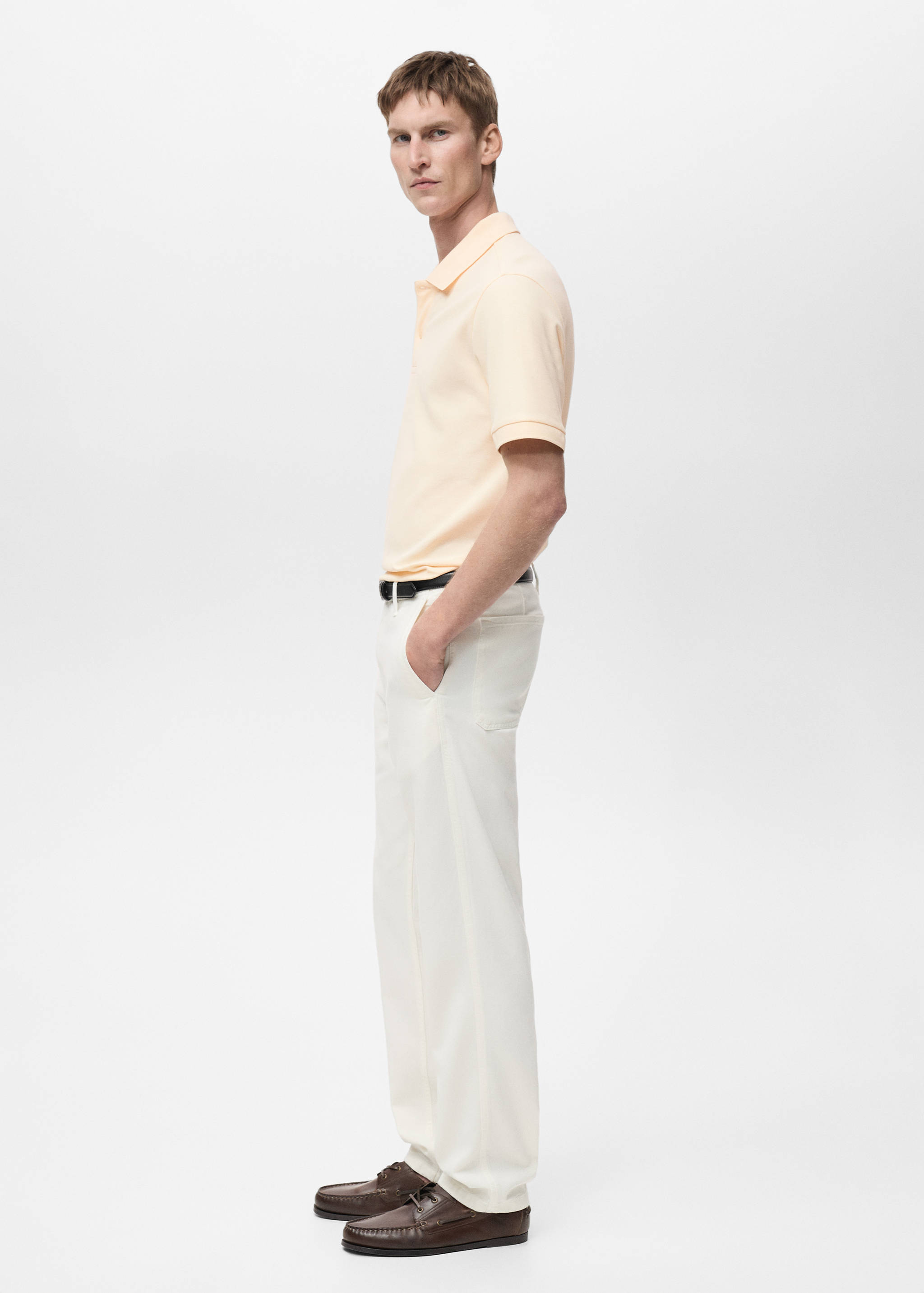 Regular-fit cotton piqué polo shirt - Details of the article 2